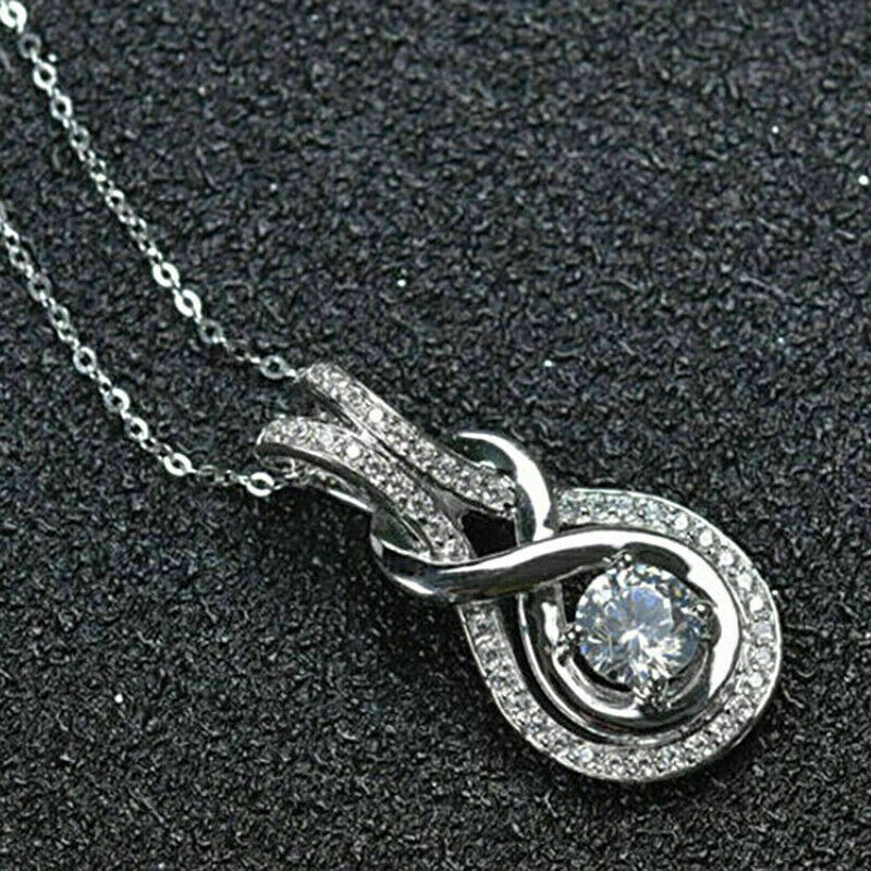 1.00 Ct Lab Created Diamond Pendant Necklace Without Chain 14k White Gold Over