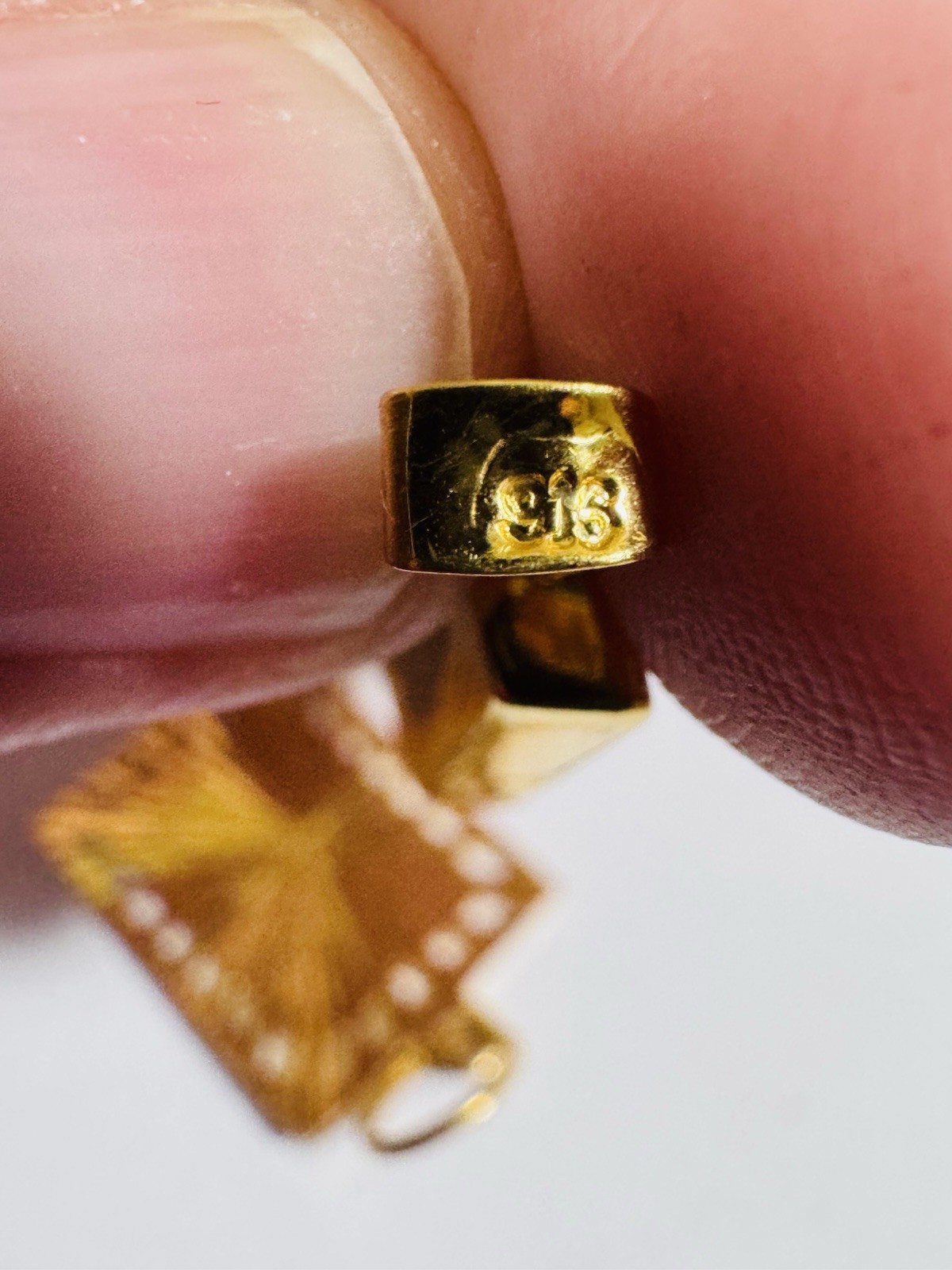 Gold 22K Solid 916 Real Gold Two Set (2) Bar/ Sikh Allah Devine Pendant 5.2g