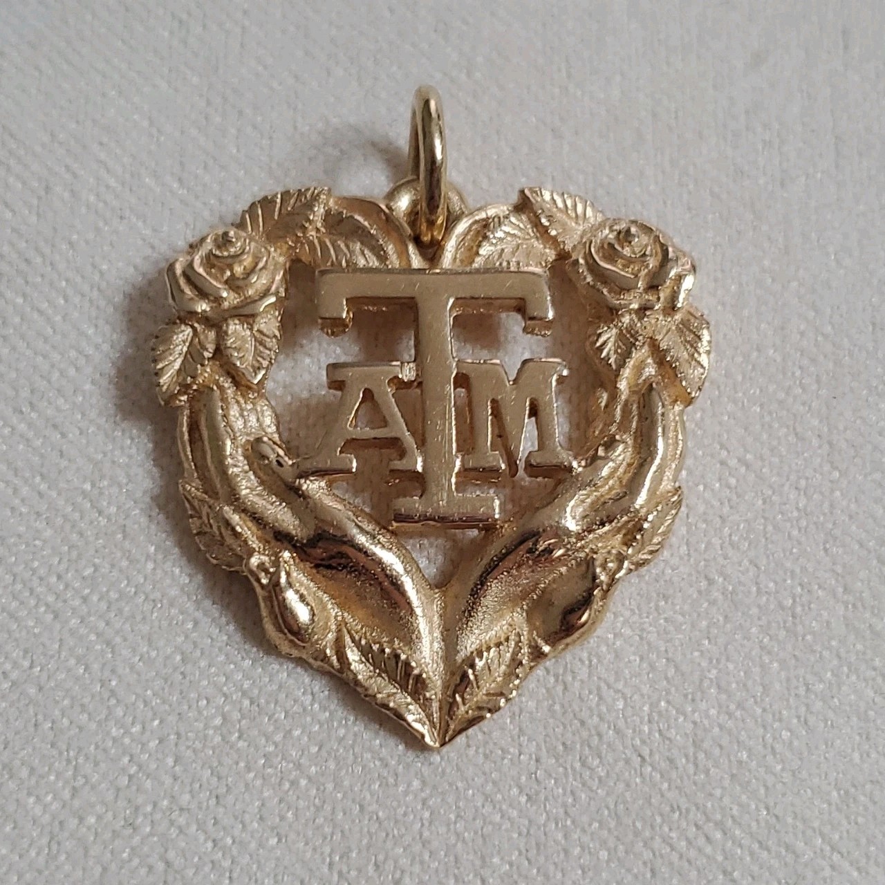 James Avery Retired 14K Gold Texas A&M Heart Pendant College University Rare