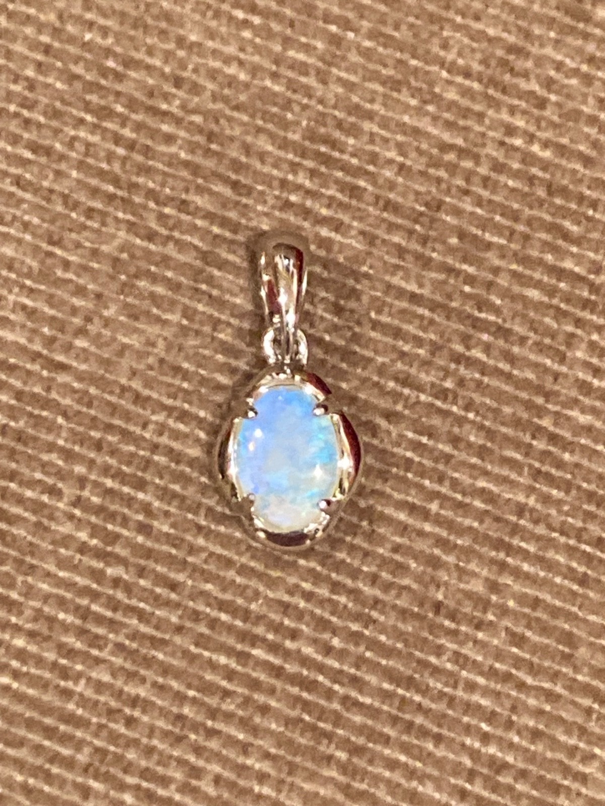 Australian Opal Sterling Silver Pendant – Classic Oval – Simple Elegance