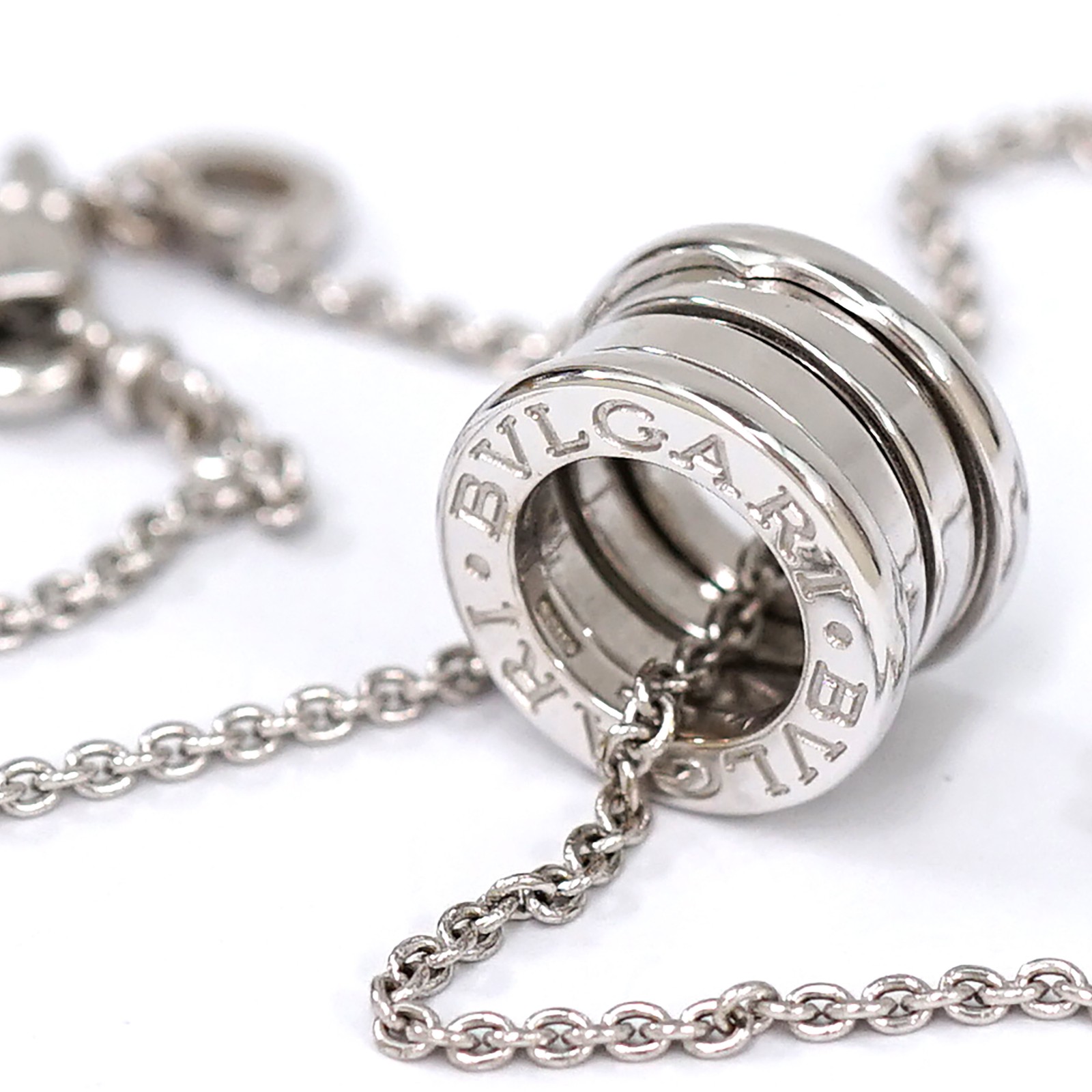 BVLGARI B zero1 Necklace 16″ 18k White Gold Auth w/Box #5187