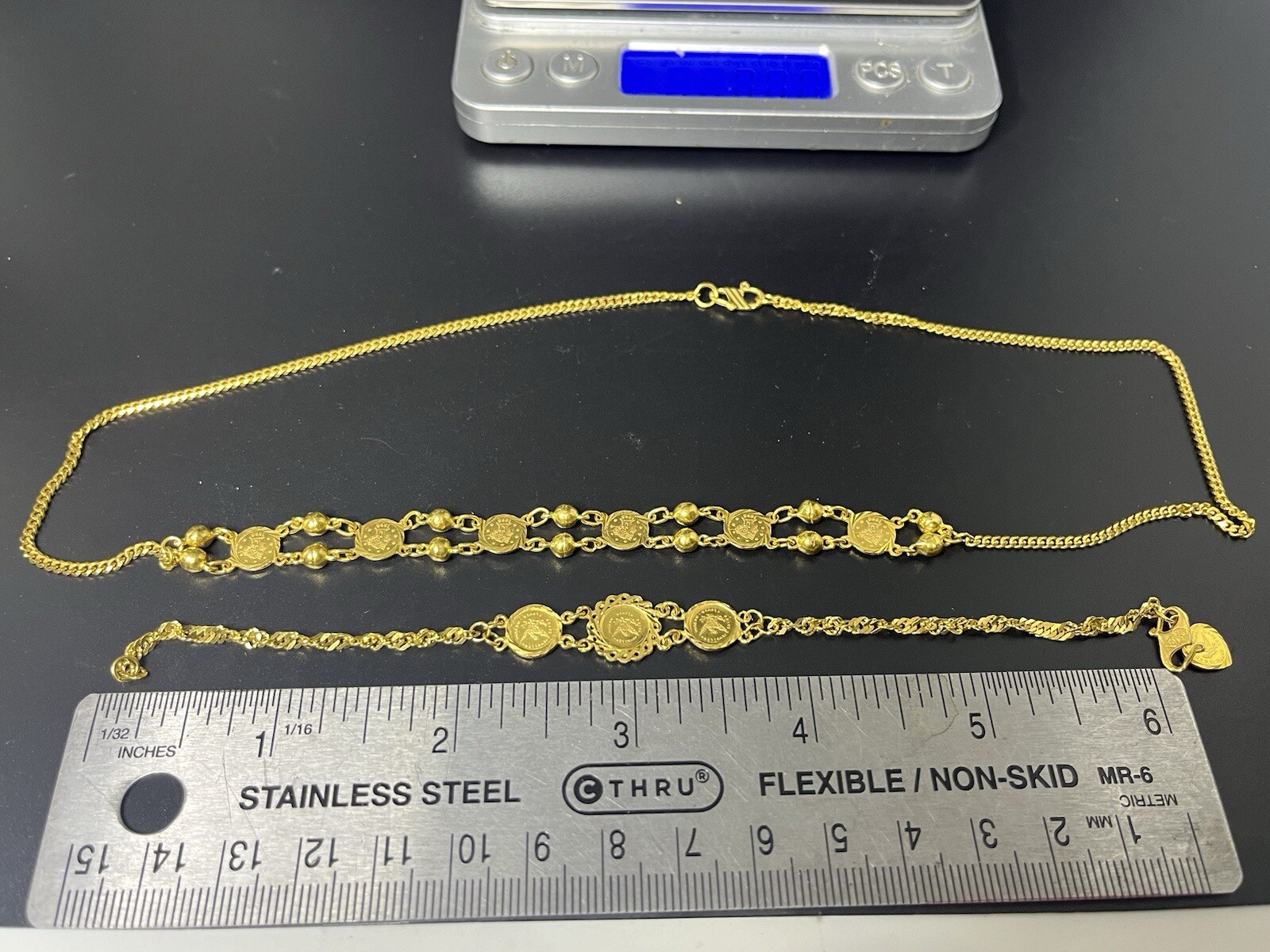 22K solid gold 916 Saudi gold necklace bracelet set