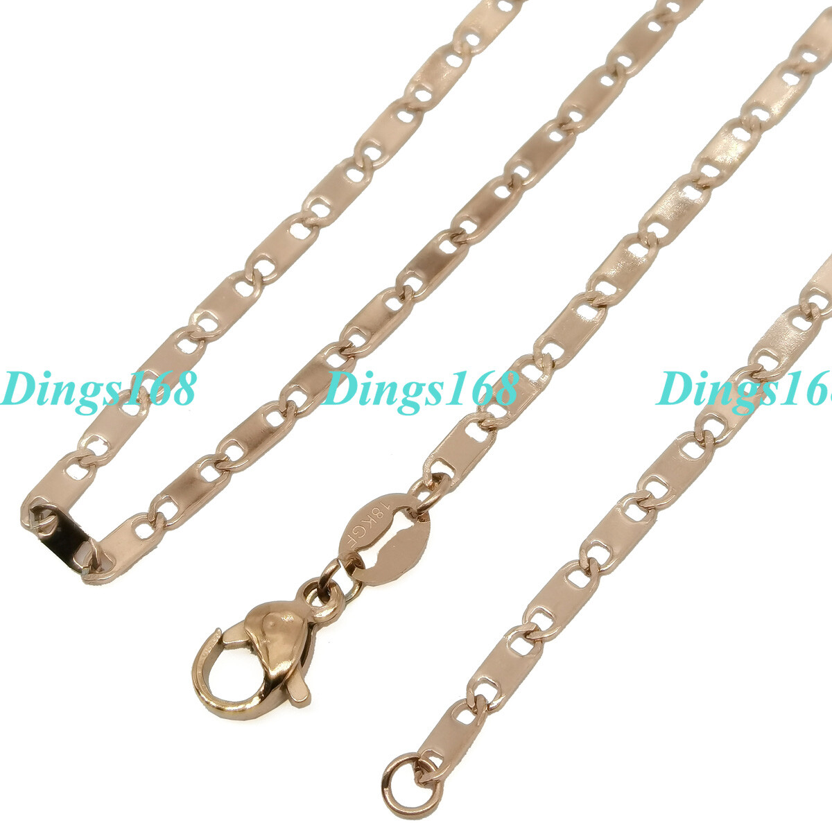 Men&Women’s Genuine 18K Rose Gold Filled Italian Necklace Chain 16/18/20″/22/24″