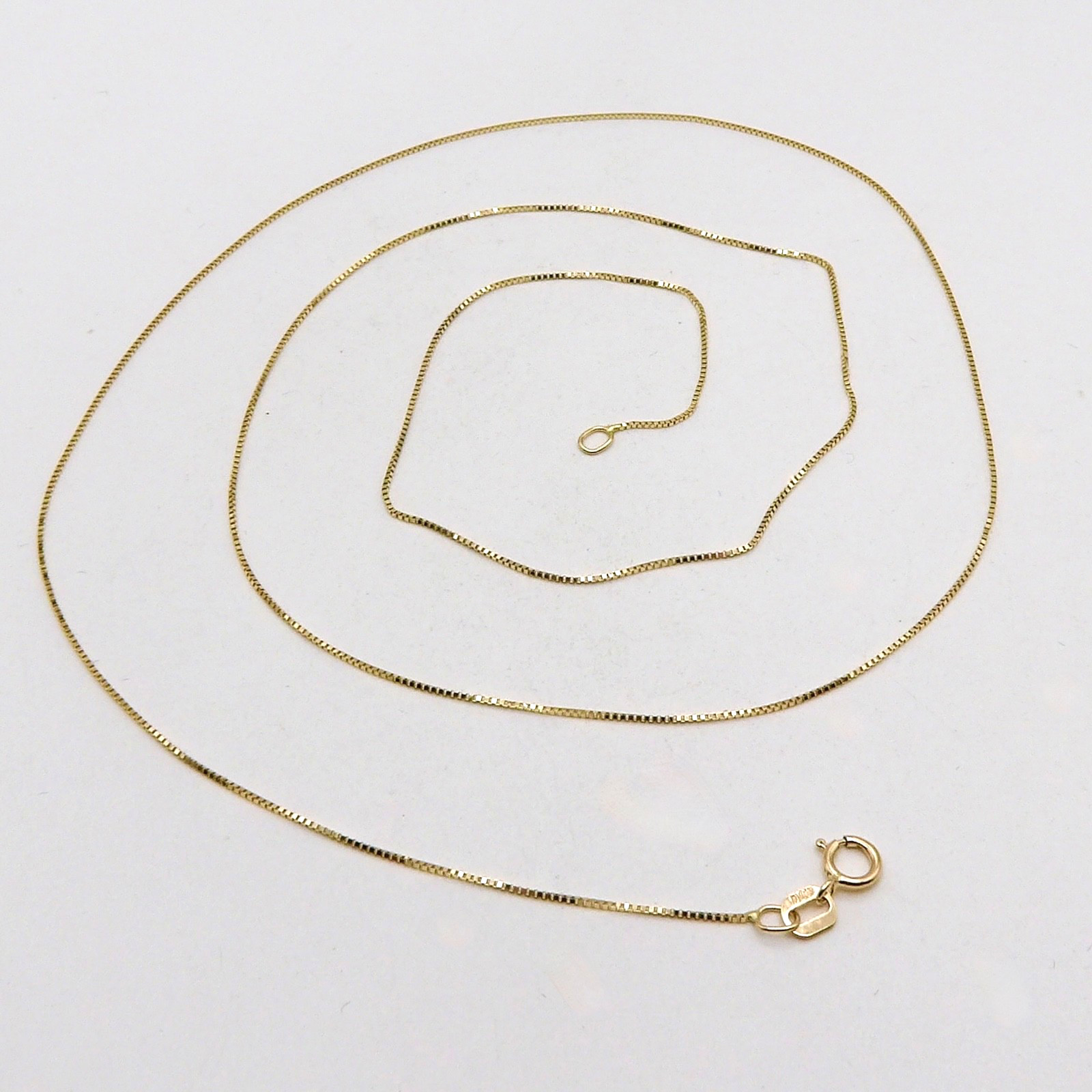 Solid 14k Gold Venetian Box Link Pendant Chain Necklace Milor Italy 24in