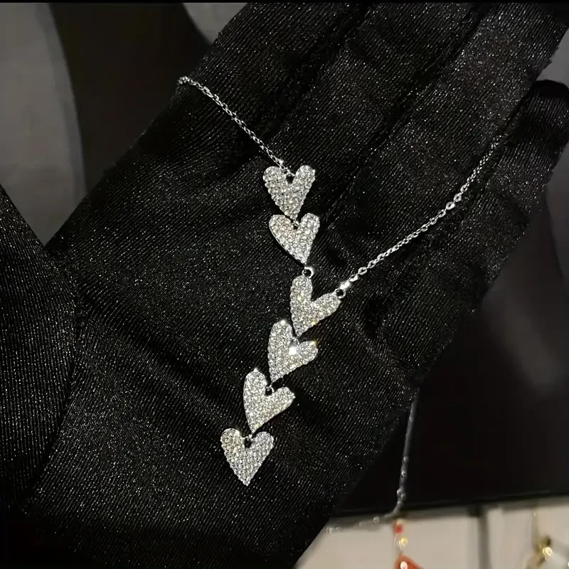 2Ct Round Cut Lab Created Diamond Heart Lariat Necklace In 14k White Gold Plated