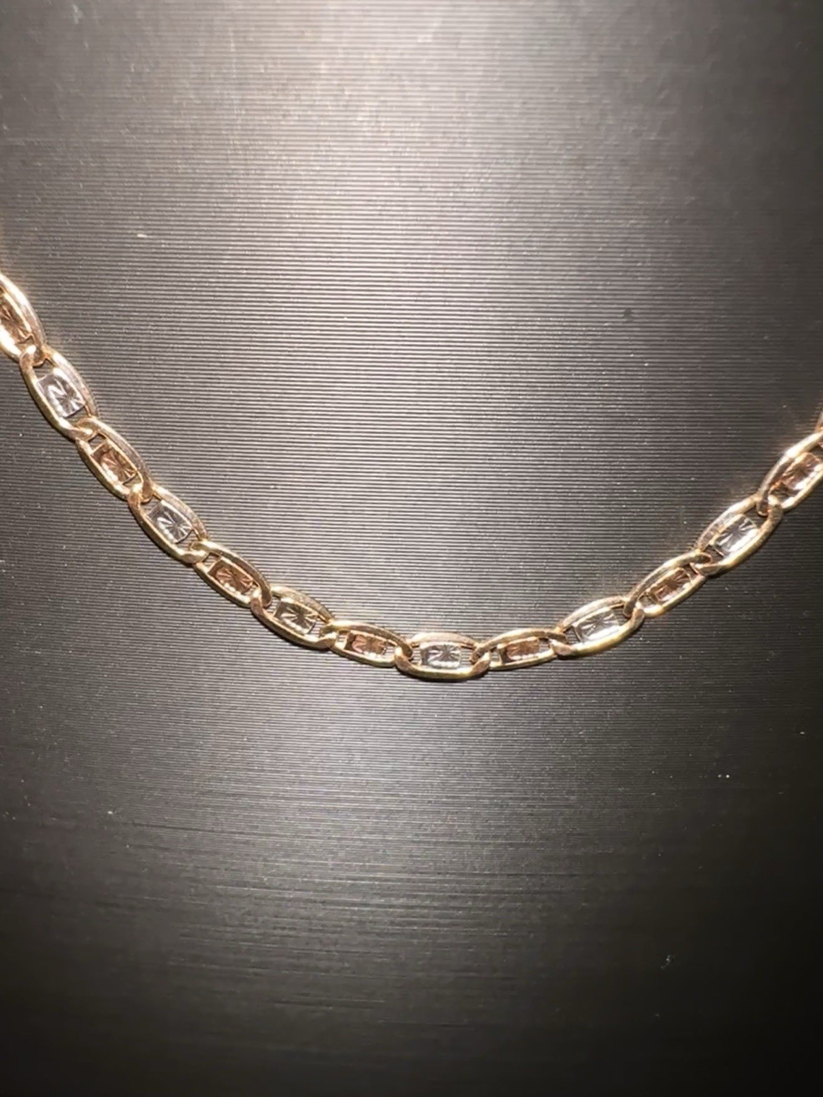 10k Tricolor Gold Diamond Cut Valentino Chain 20” 3mm
