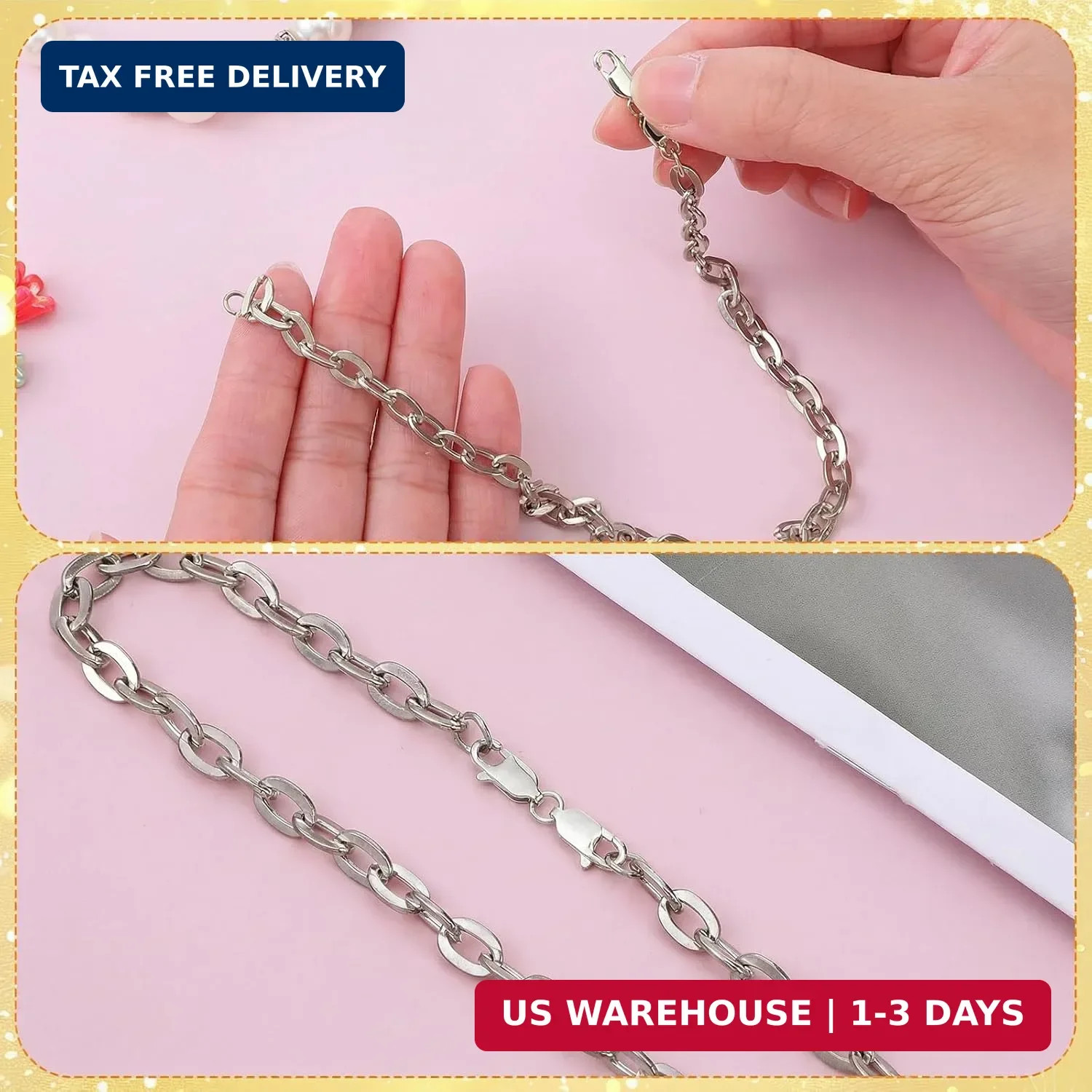 925 Sterling Double Lobster Claw Clasp Necklace Clasps and Closures Jewelry Clas