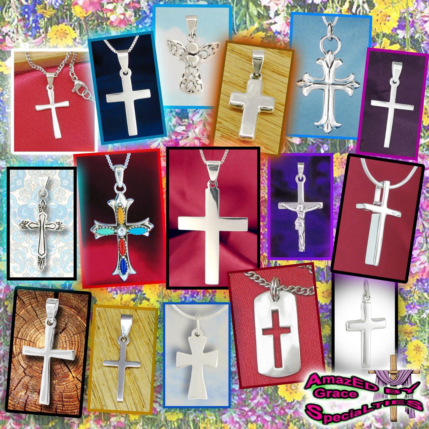 Ichthys & Cross Pendant – SOLID ‘925’ Sterling Silver – Add your own chain!