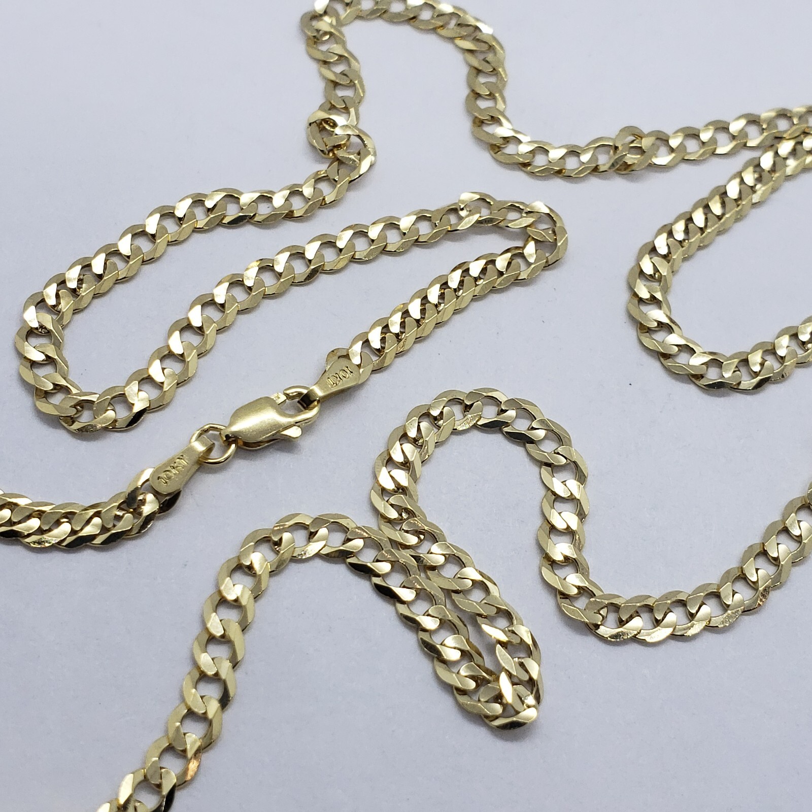 10K Authentic Solid Yellow Gold Cuban Chain Necklace 2mm-10mm Size 16″~30″