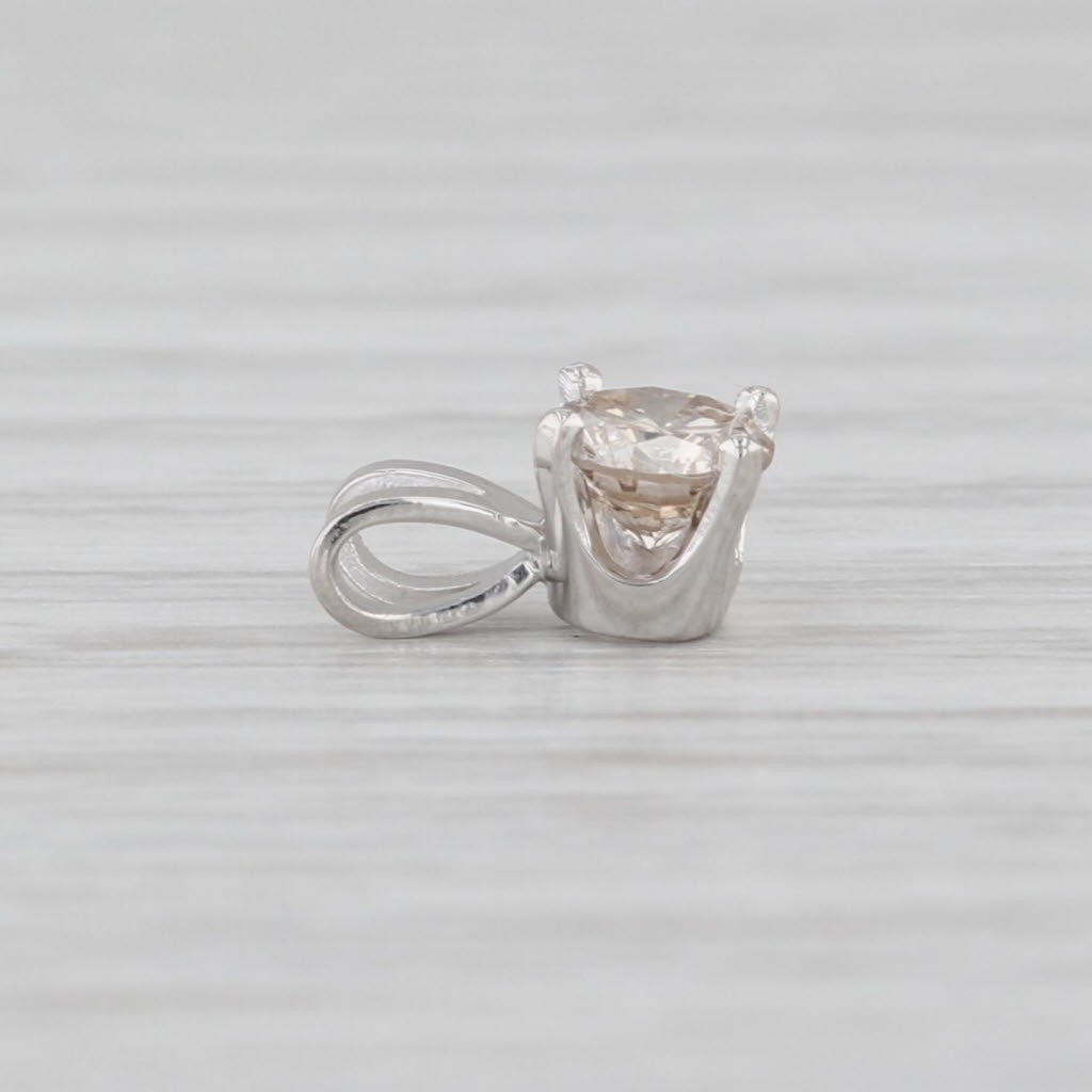 New 0.37ct Diamond Solitaire Pendant 14k White Gold 4 Prong Small Round Drop