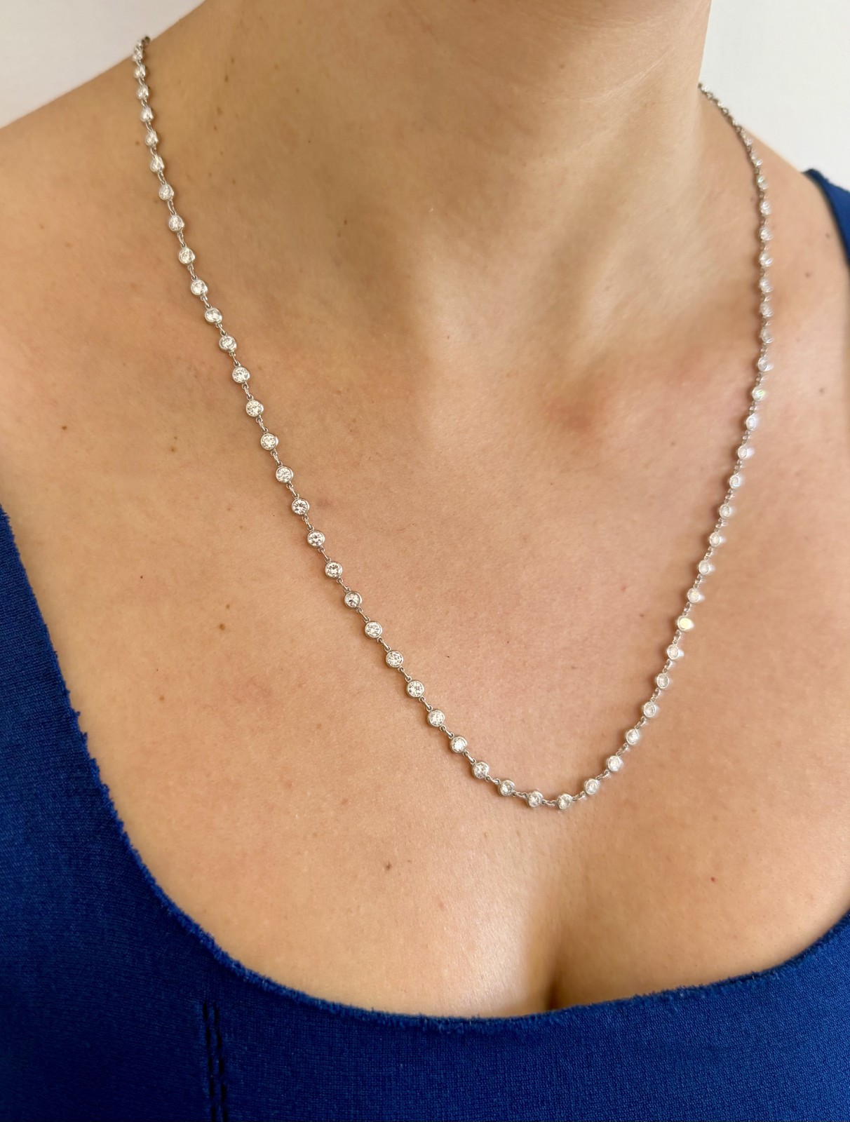 Platinum Diamonds by the Yard Necklace 7.25 ct. H Color VS clarity 23”