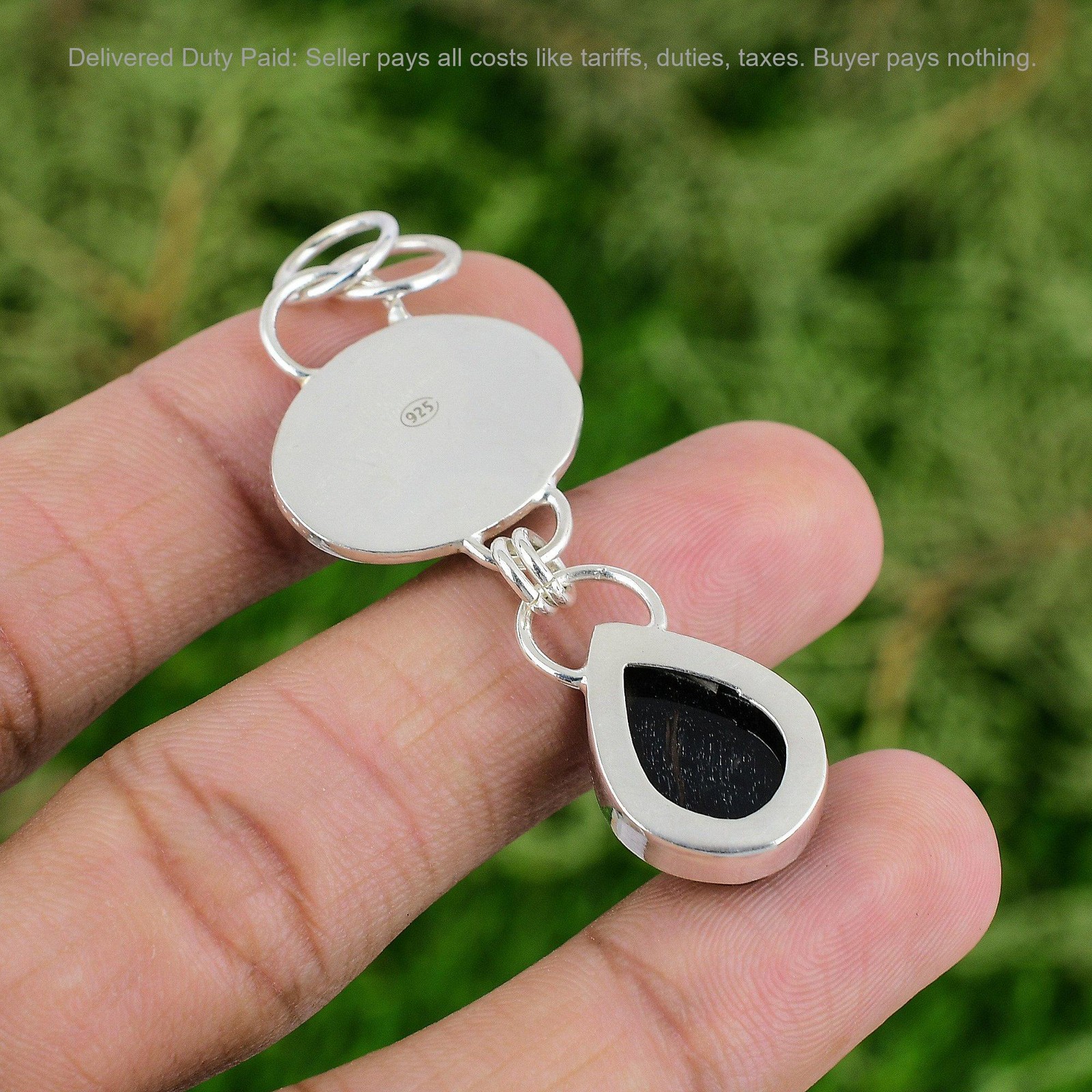 Natural Black Tiger’s Eye Bezel Handcrafted Pendant Jewelry 925 Sterling Silver