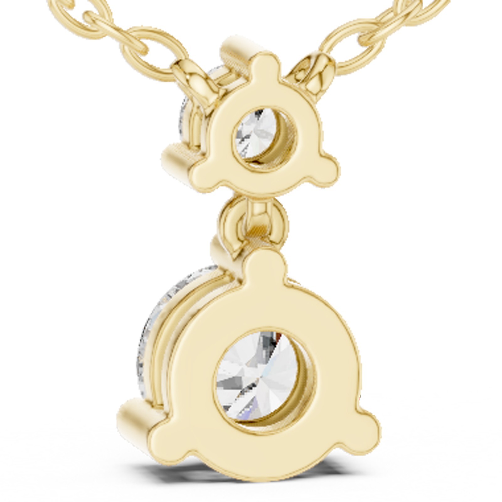 Round Certified Lab Grown Diamond Elegant Cocktail Party Pendant 14K Gold Over