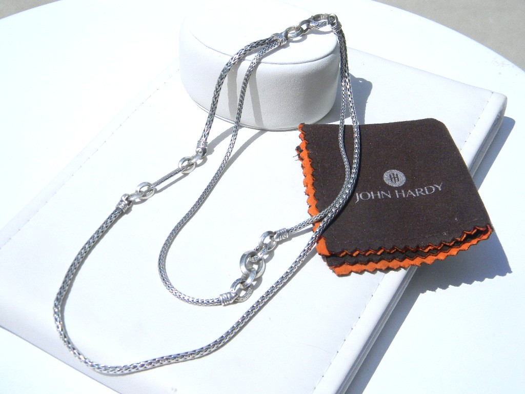 John Hardy Sterling Circle Disc Station Necklace