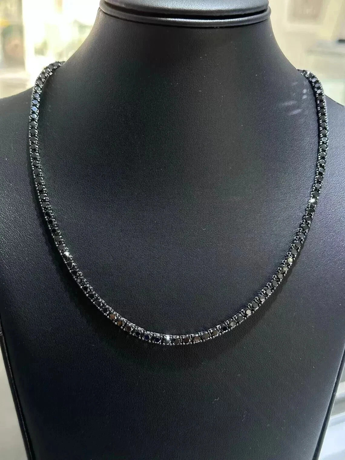 32Ct Pear Cut Lab Created Sapphire Women’s Tennis Necklace 14k White Gold Plated