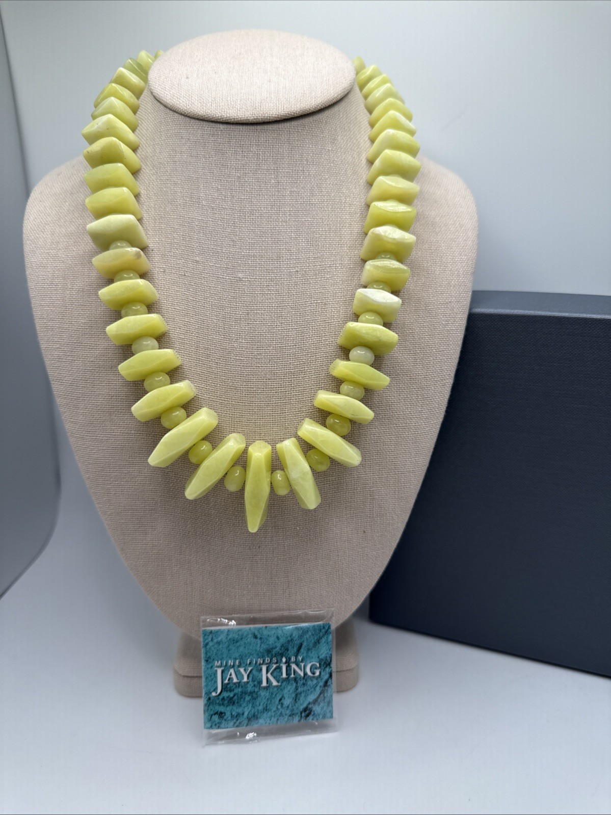 Jay King Natural Korean Serpentine Freeform Sterling Silver Necklace