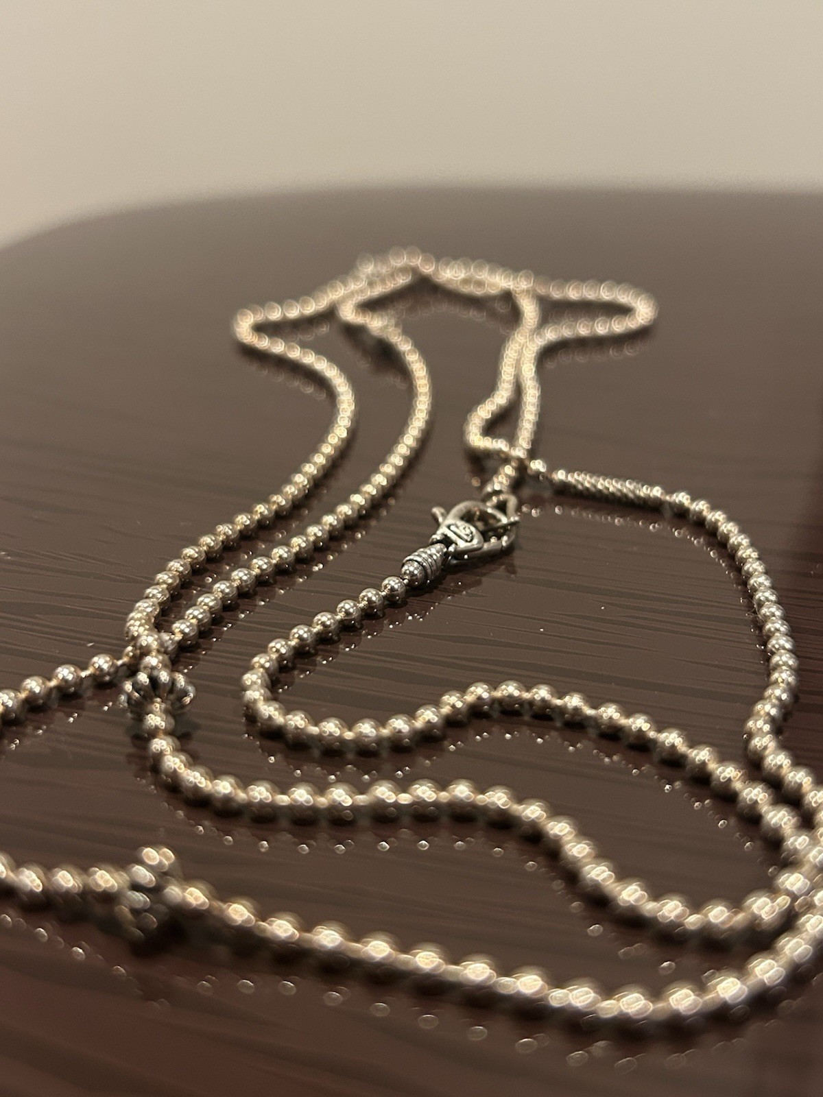 LAGOS Signature Caviar Beaded Station Necklace 925 Sterling Silver Chain 36 Inch