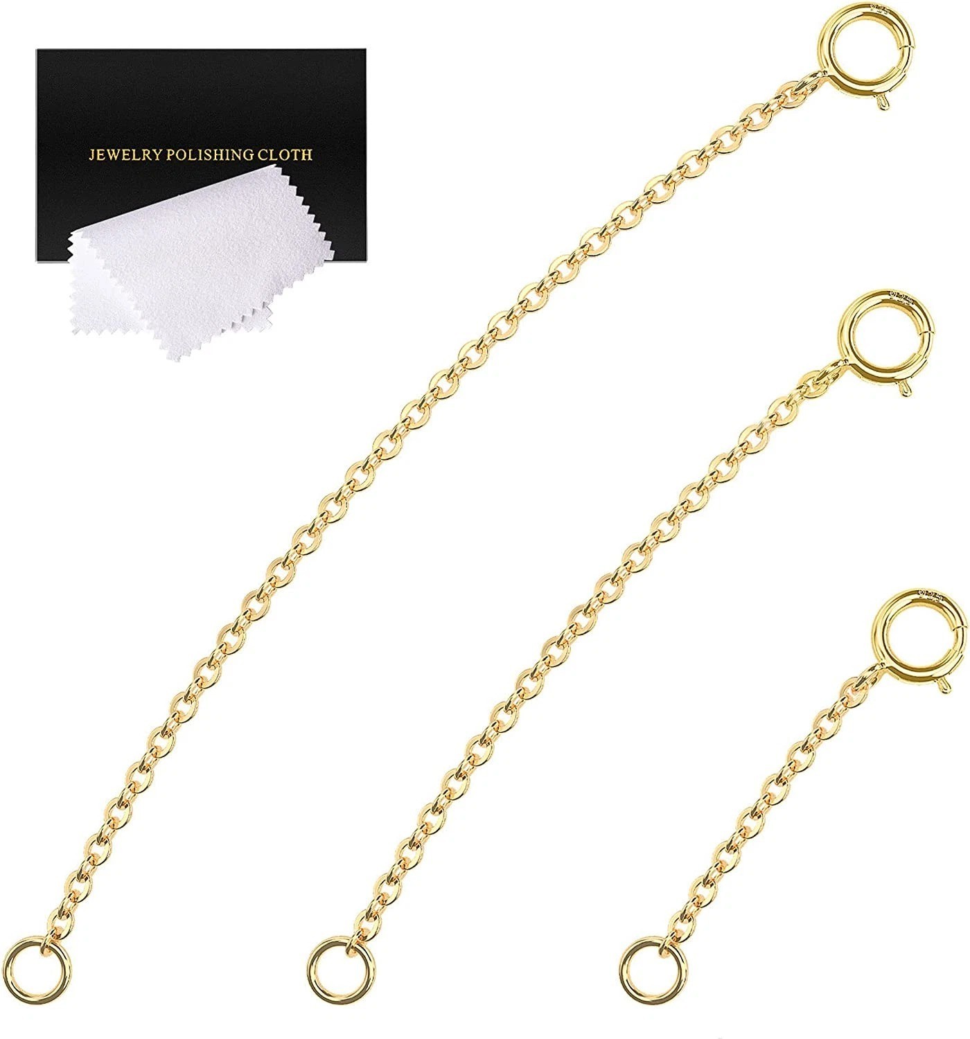 Gold Necklace Extenders,14K Gold Chain Extenders with Lobster Clasp, Durable Pla