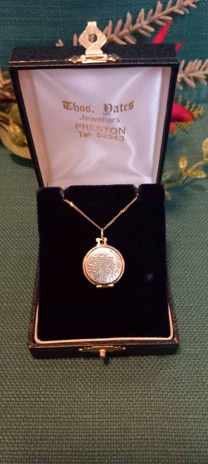 Vintage Small 835 Silver Reversible Art Deco Locket On A Later 925 18 ” Chain
