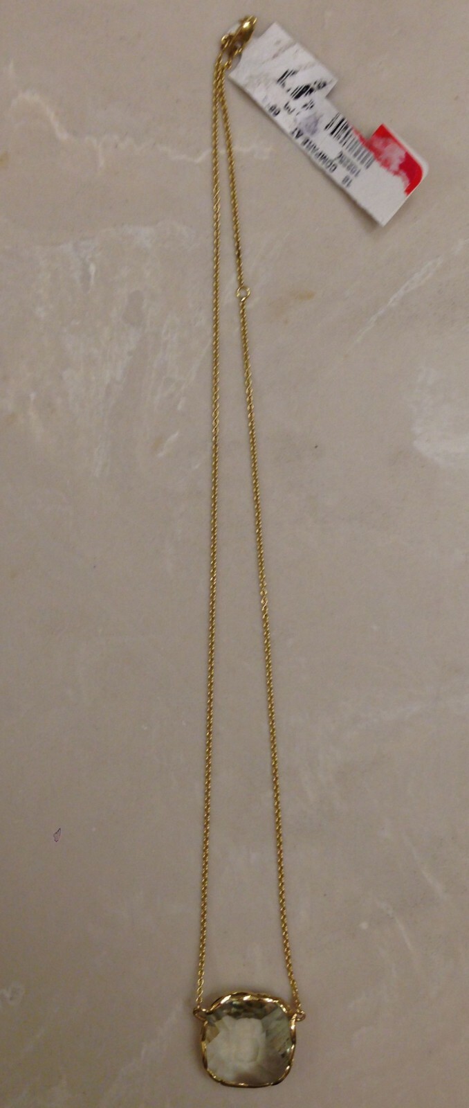 NWT Roberto Coin Ipanema Green Amethyst Prasiolite 18 kt Yellow Gold Necklace