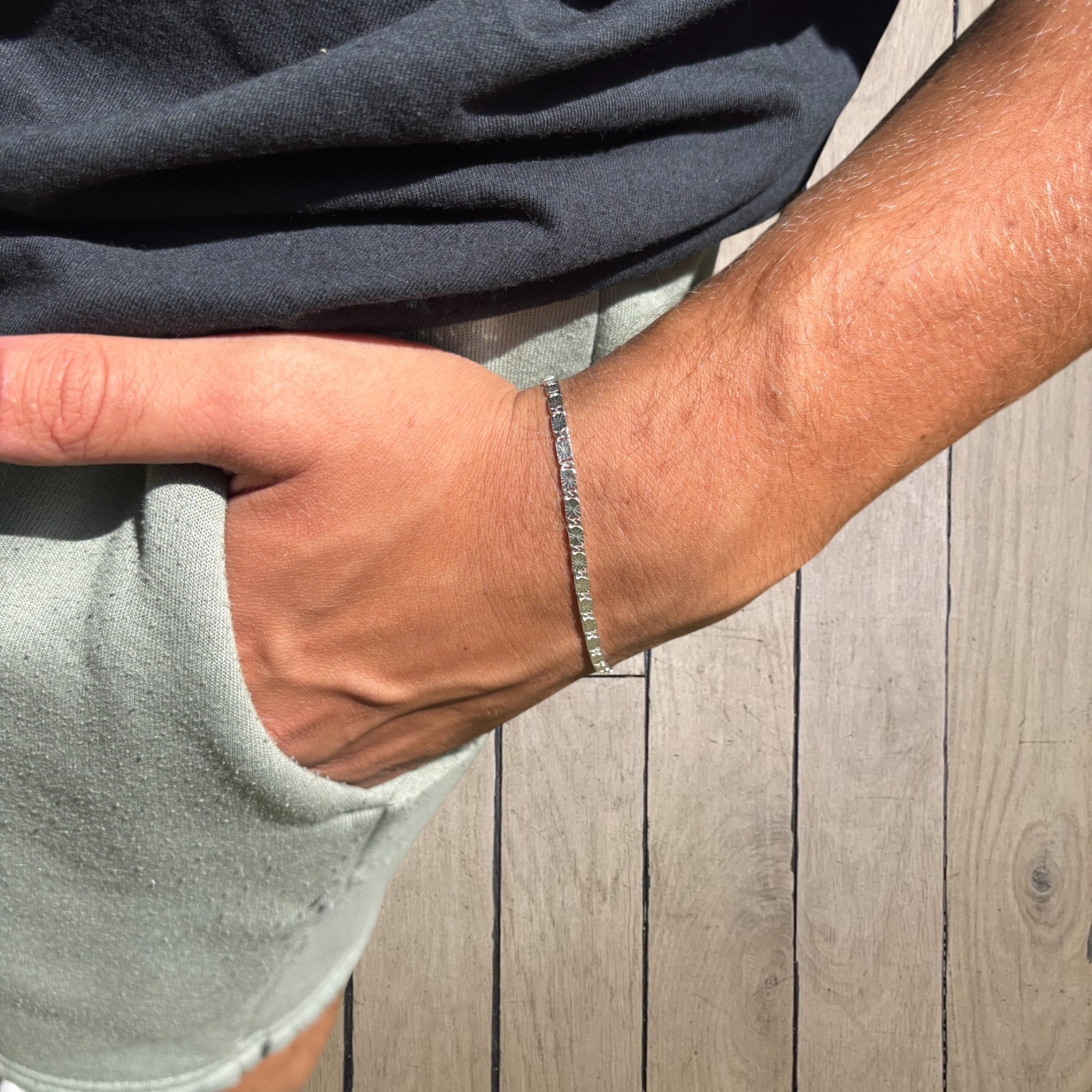 3mm Valentino Link Bracelet – Real Solid 925 Sterling Silver MADE IN ITALY