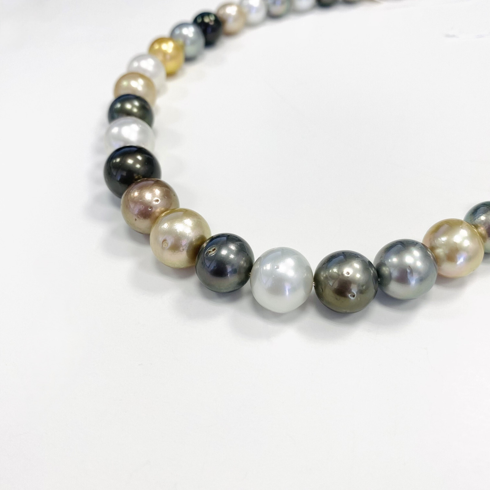 Tahitian Pearl Necklace Loose Strand 11mm-14mm Rounds Multicolor High Luster