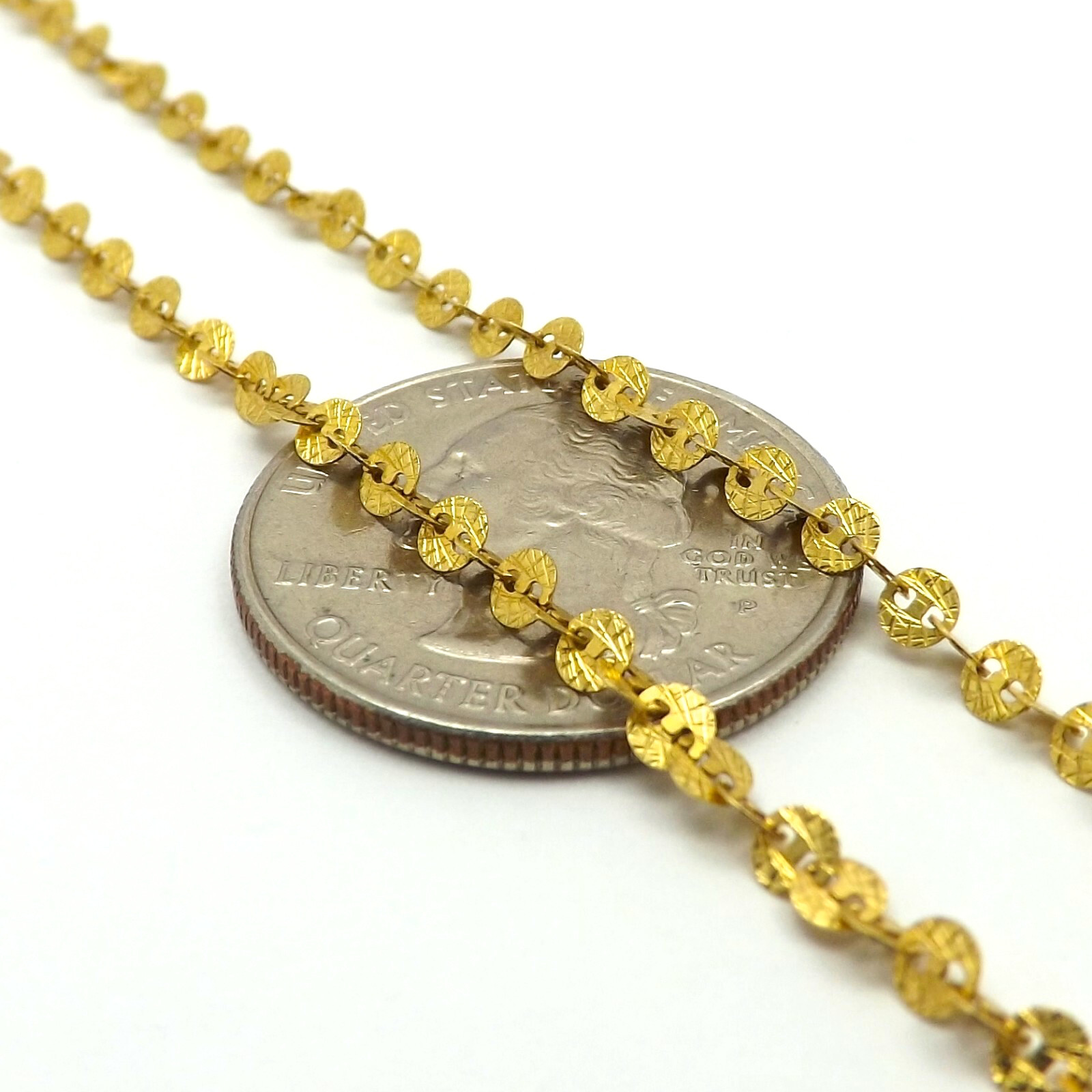 Gold Vermeil Over Sterling Silver Sparkle Link Pendant Chain Necklace 36in Milor