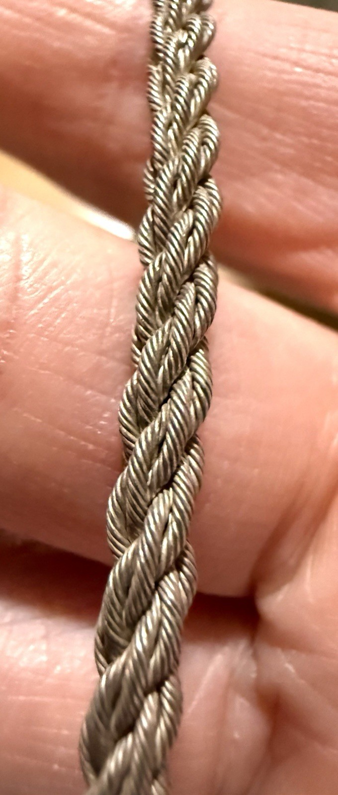 Vtg 18k Gold And 925 Silver Necklace -Made In Italy. 21 Grams