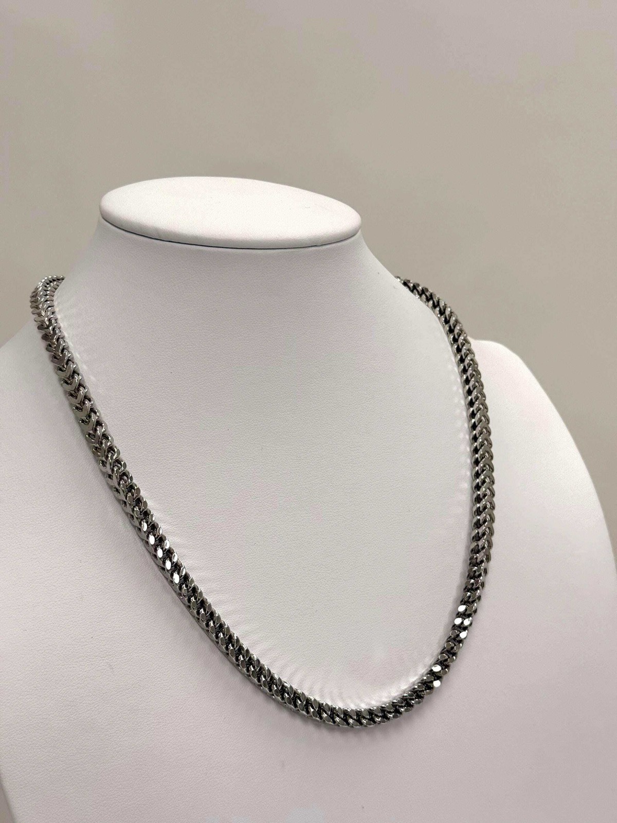 Mens Sterling Silver Franco Chain | 20 Inch 925 Silver | 5mm Thick Franco Neckla
