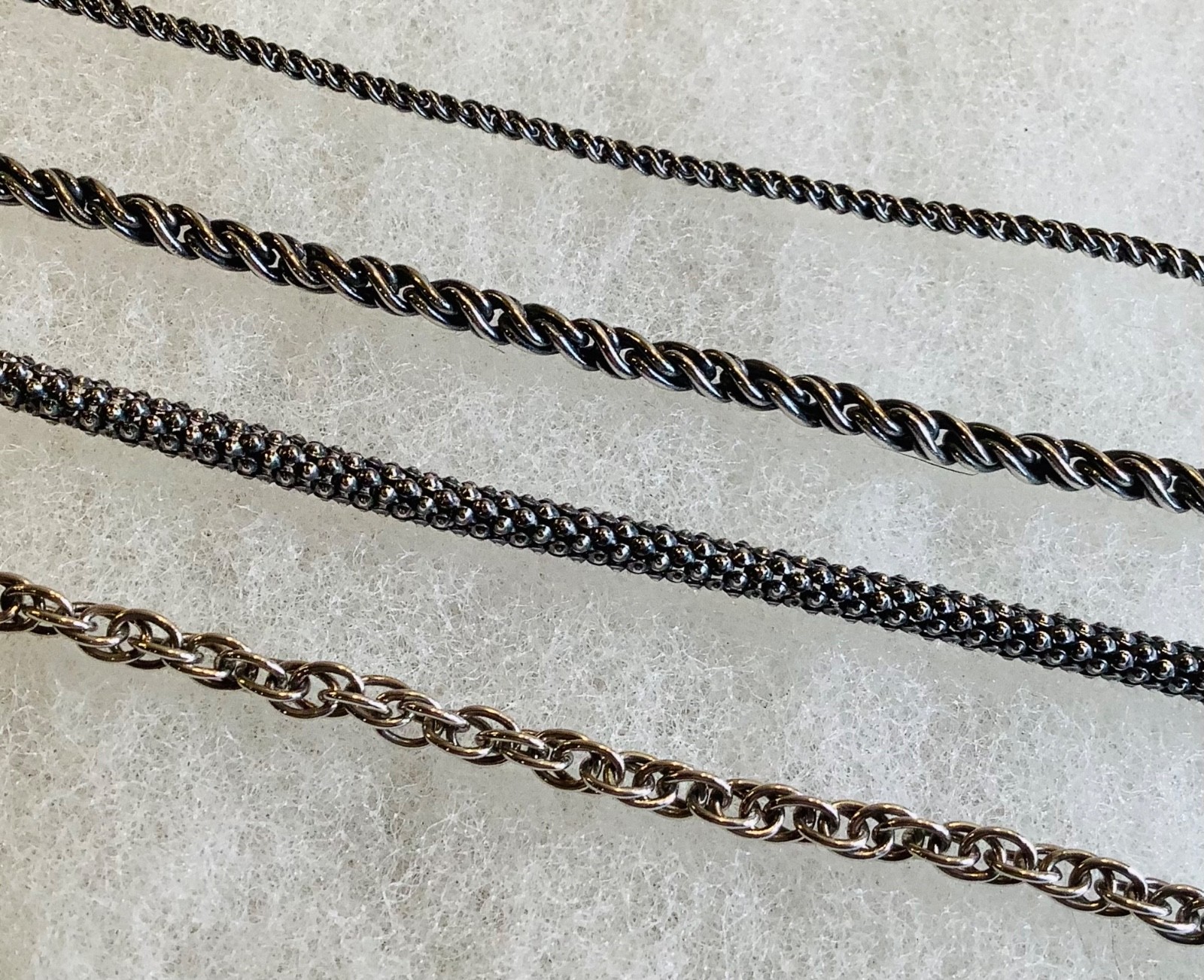 Silpada N1719 Sterling Silver (4) Multi-Strand 16-18” Necklace Oxidized Popcorn