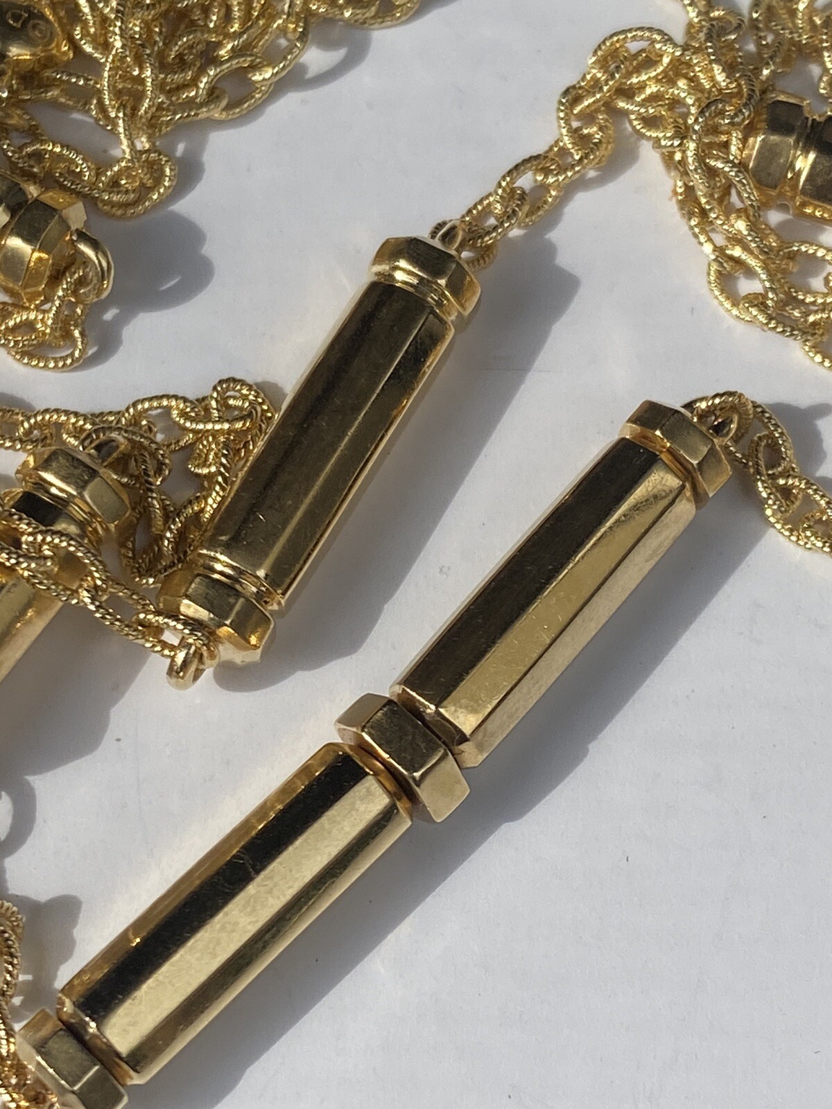 David Yurman 18k Gold Diamond Barrels Lexington Necklace 36” 31g Brand New NWT