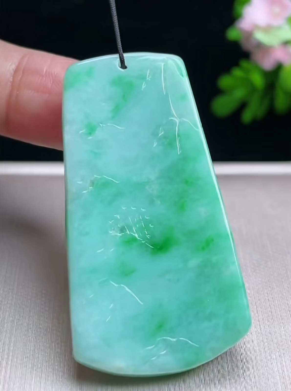 Untreated Myanmar Burma Green Jade Grade A Jadeite Landscape Painting 0628