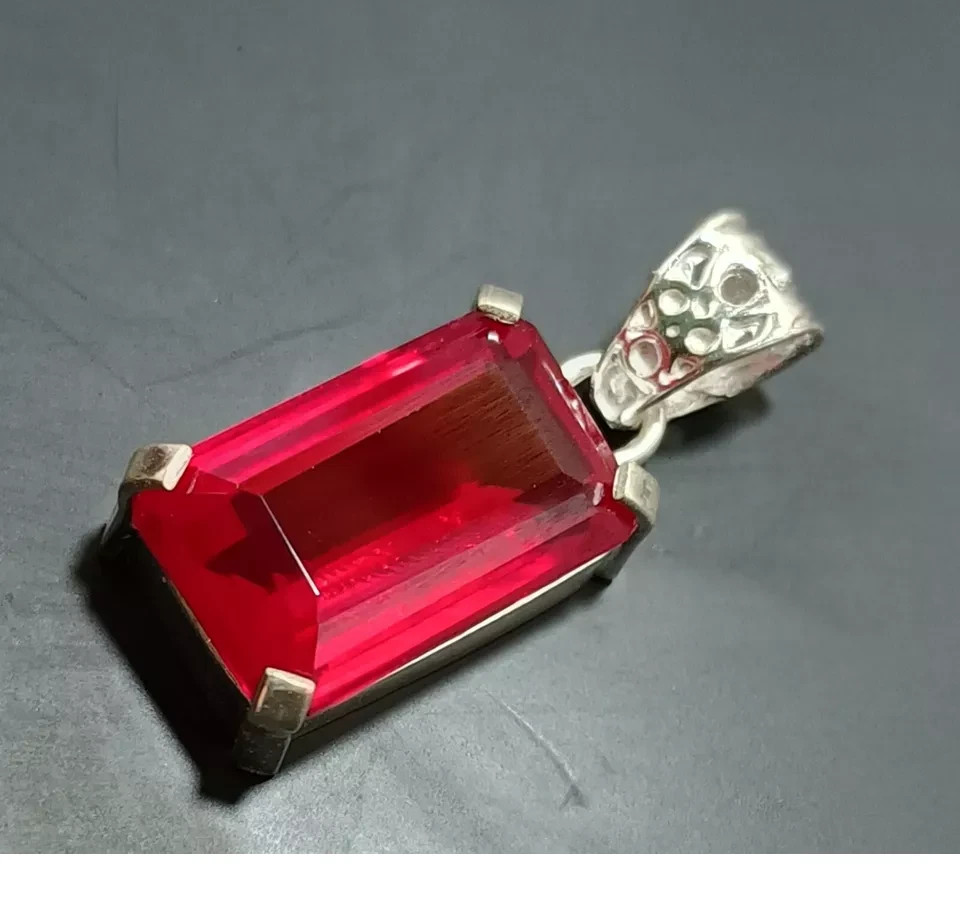 GIE Certified 42.68 Ct Natural RUBY 925 Solid Silver Pendant Loose Gemstone