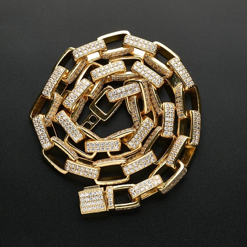 MOISSANITE 7Ct Round 9mm x 24″ Cuban Link Chain Real 925 Sterling Silver