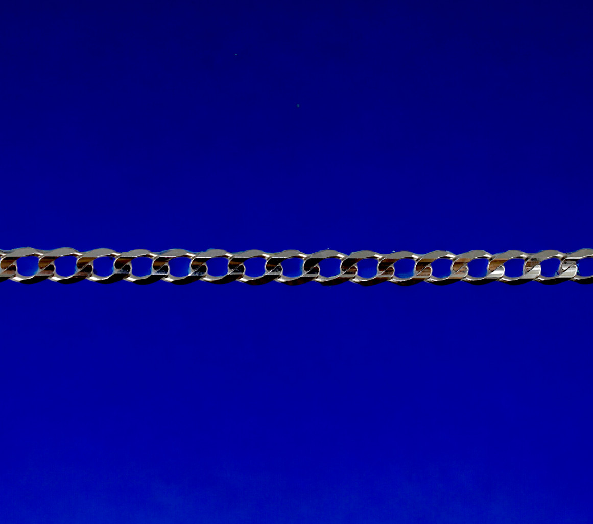 14K White Gold SOLID Curb Cuban Necklace Bracelet Chain Real Gold 2mm-5mm 7″-30″