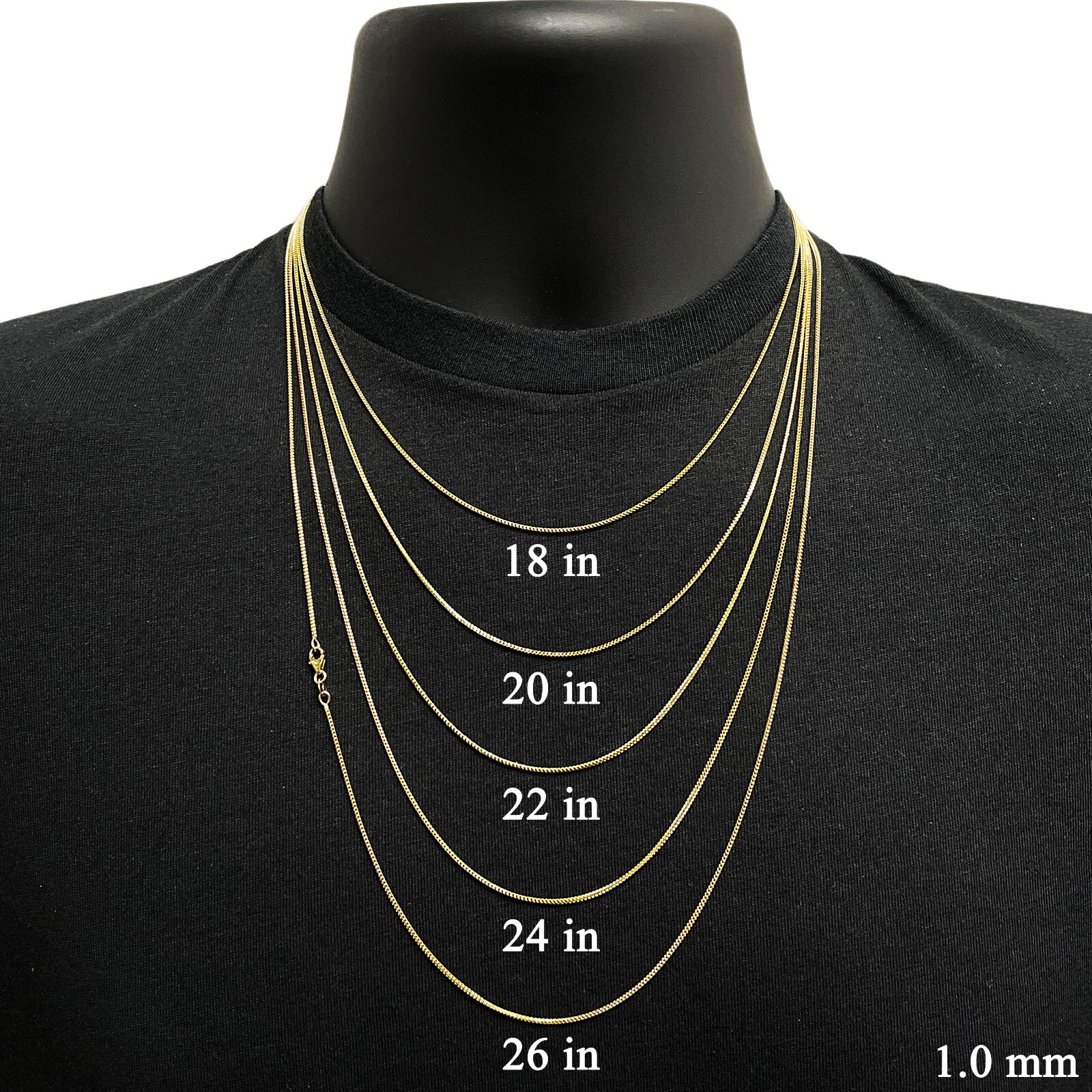 Italian 14k Yellow Gold Solid Diamond Cut Franco Chain Necklace 18″ 1mm 2.7grams
