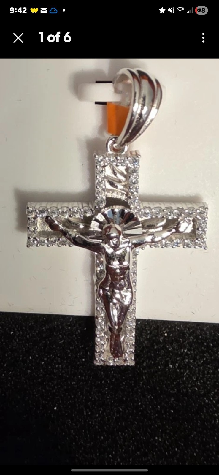 Moissanite Cross Pendant 925 Sterling Silver 1.00ctw Silver Religious
