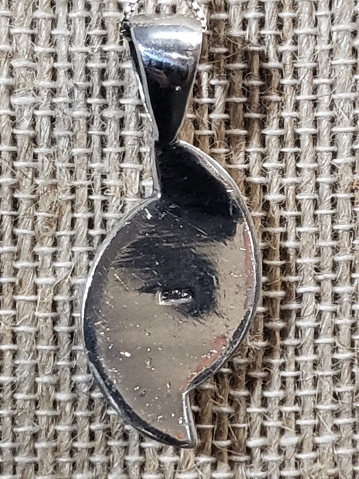 Abalone Asymmetrical VTG Pendant On Nice Italian Sterling Silver 18′ Box Chain