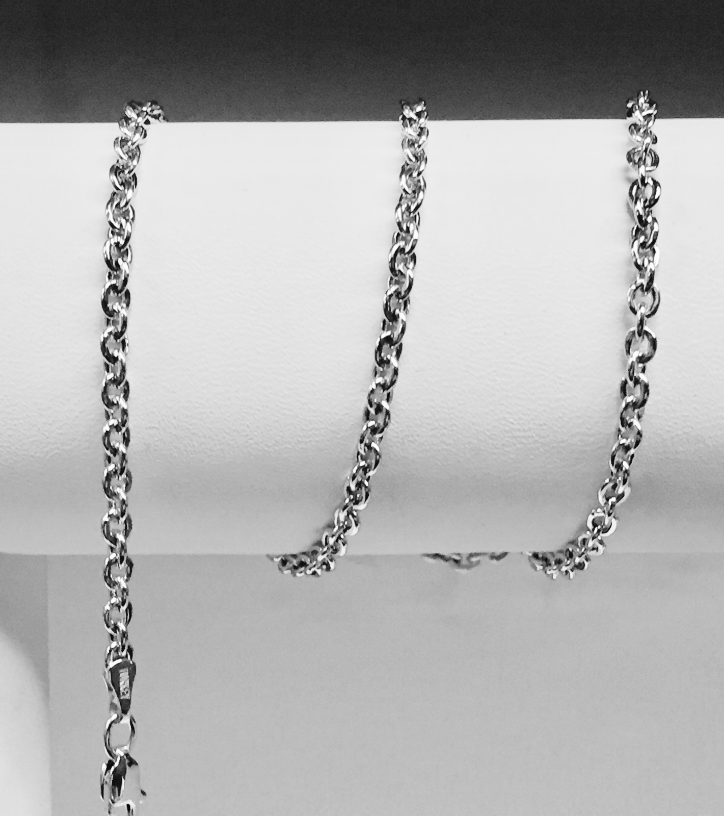 14k White Gold Cable Link Pendant Chain/Necklace 24″ 2.2 mm 3.7 grams WRCAB60