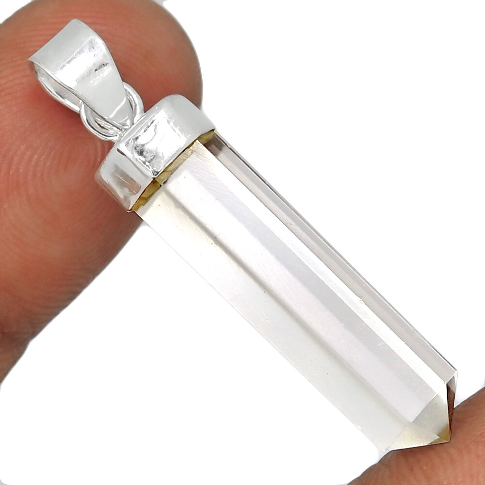 Natural Crystal Point 925 Sterling Silver Pendant Jewelry CP38926