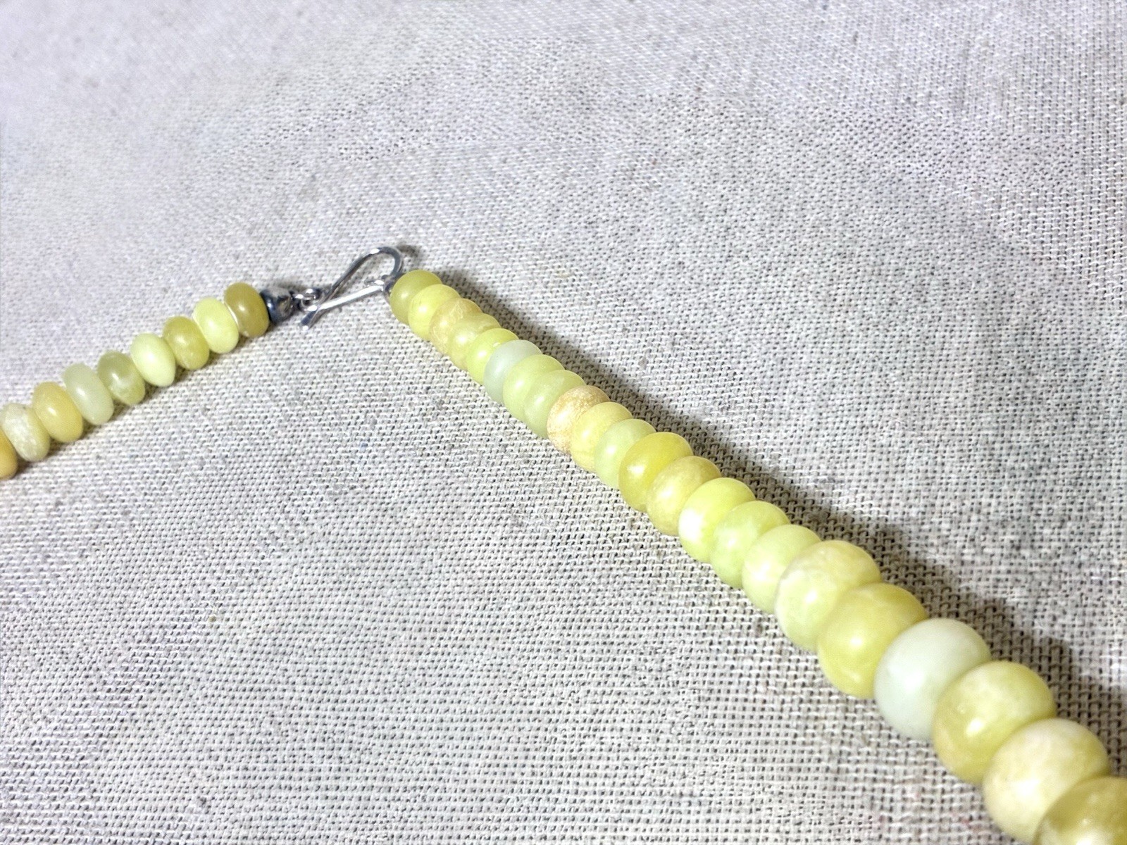 Jay King DTR 925 Graduated Yellow Green Serpentine Stone Bead Necklace 172g