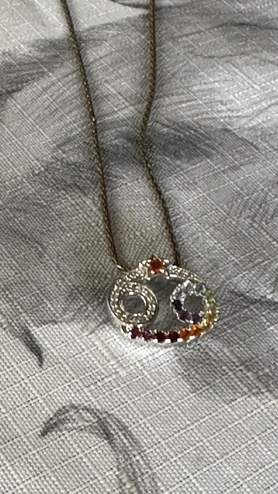 June Multigemstone Horoscope Silver Pendant