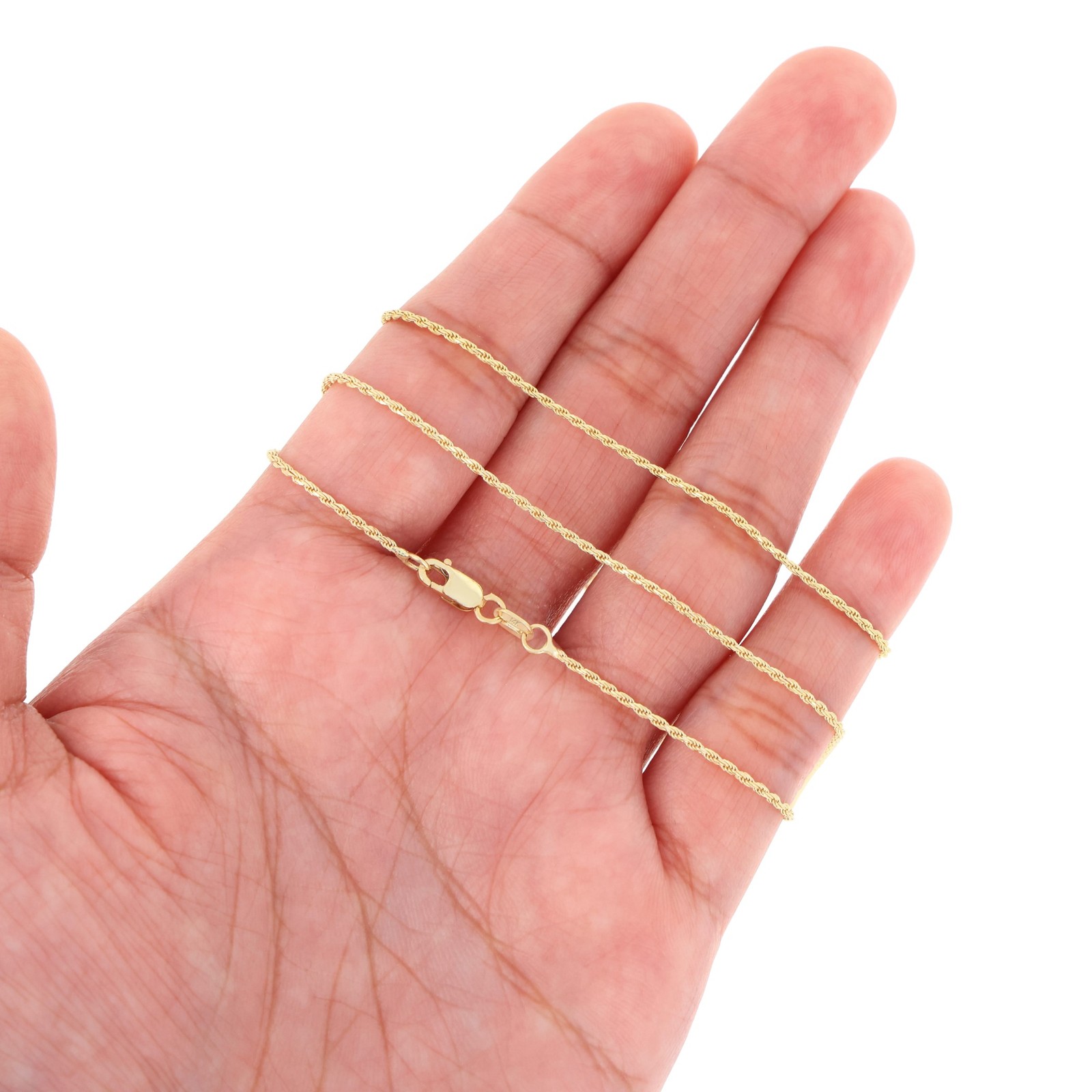 14K Yellow Gold Solid Rope Chain Necklace Bracelet 1mm-10mm Mens Women (7″- 30″)