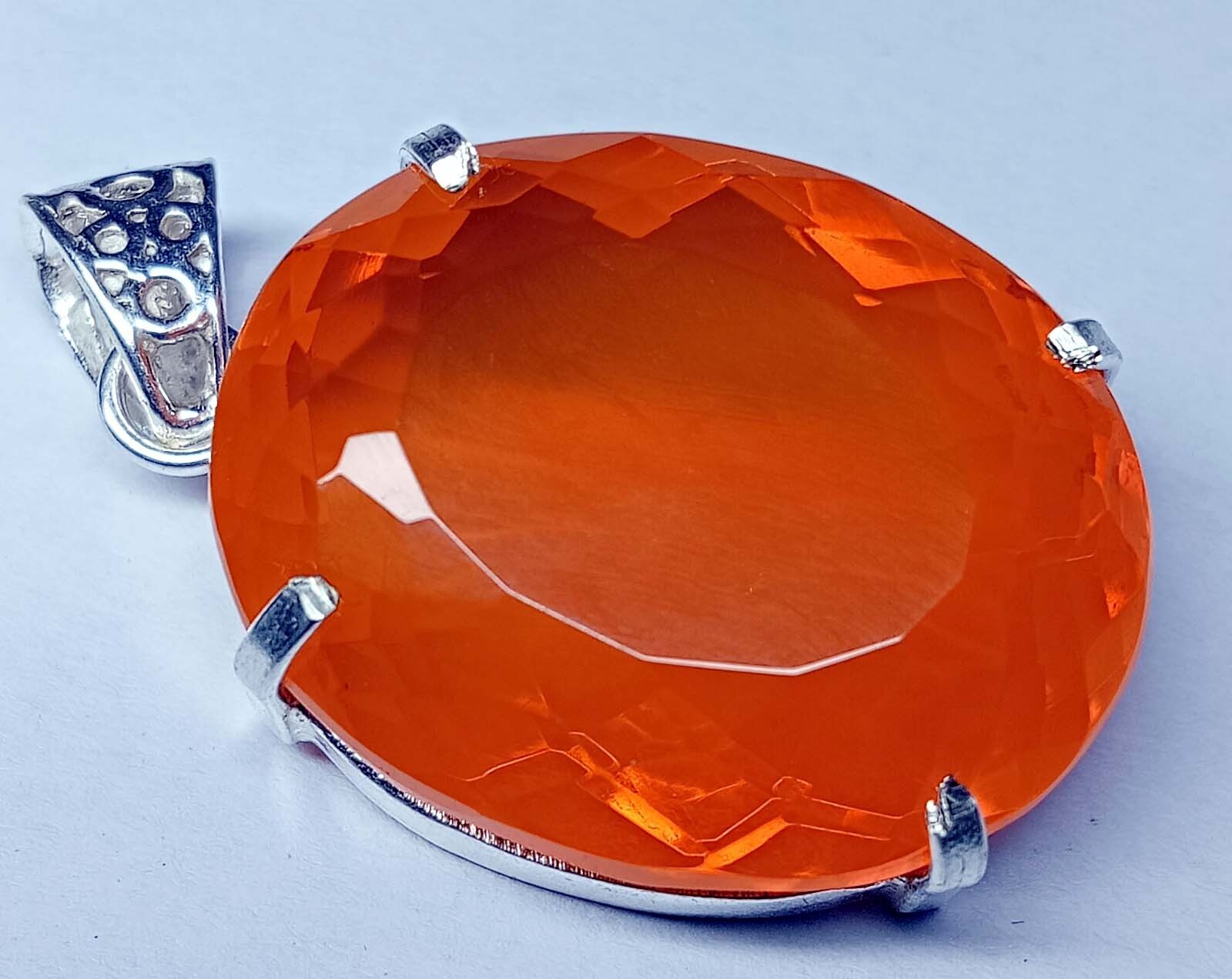 Pendant Oval Cut 93.30 Ct Orange Opal Locket Natural Gemstone Certified PD058