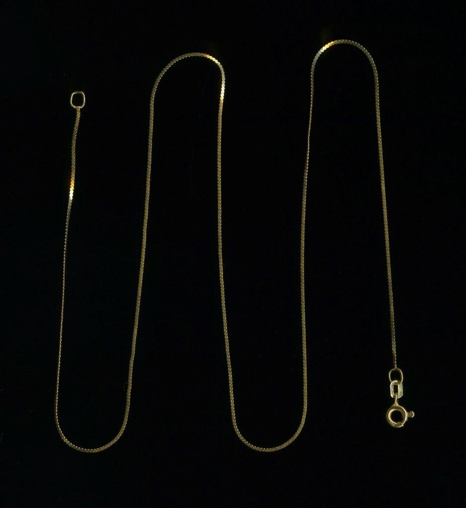 14K 1.06 Gram Solid Yellow Gold 17.5″ Serpentine Link Pendant Necklace Chain (AT