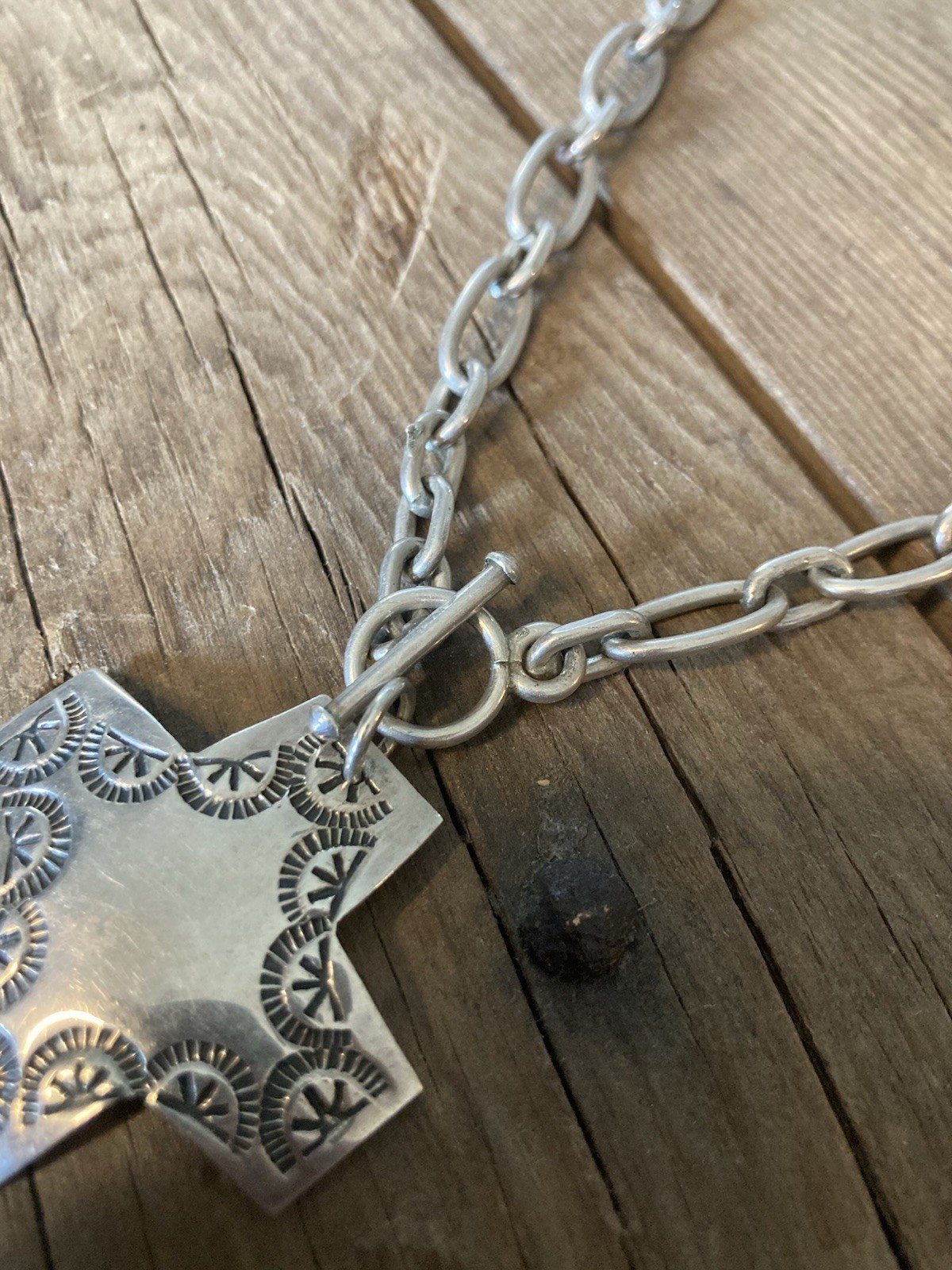 Vintage Silpada Sterling Silver Virtuosity Cross Toggle Necklace – 1.34Ounces