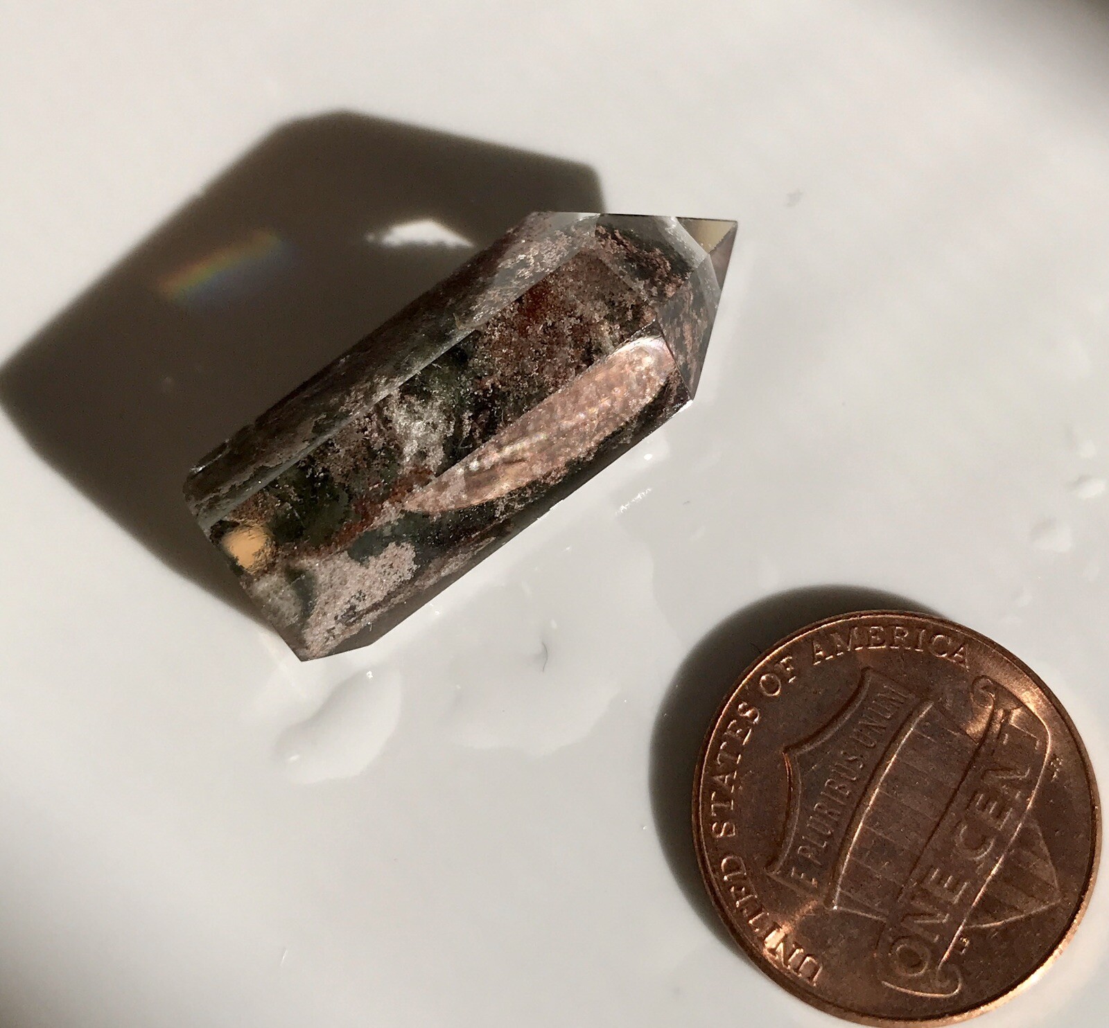 US SELLER Natural Green Phantom Quartz Pendant Pointed Tower Crystal Gem Stone 1