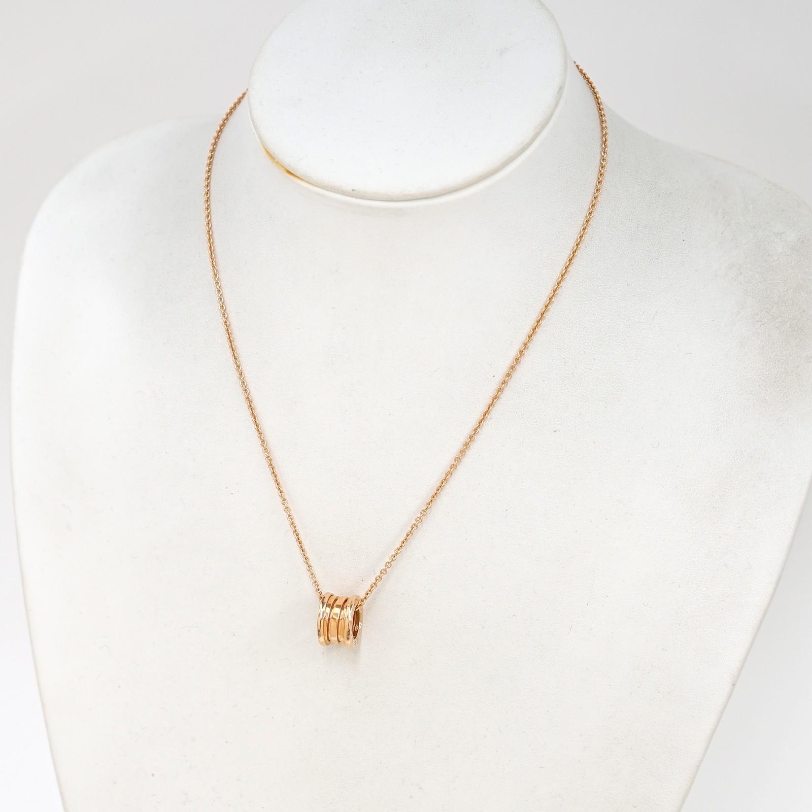 BVLGARI B zero1 Necklace 18″ 18k Rose Gold Auth w/Box #2140