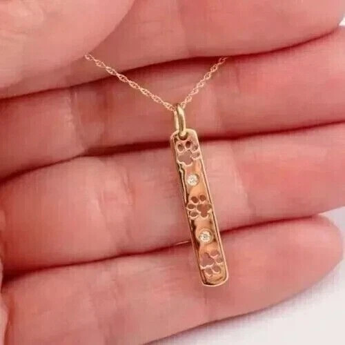 1.00CT Round Cut Lab-Created Diamond Paw Print Pendant in 14K Yellow Gold Plated