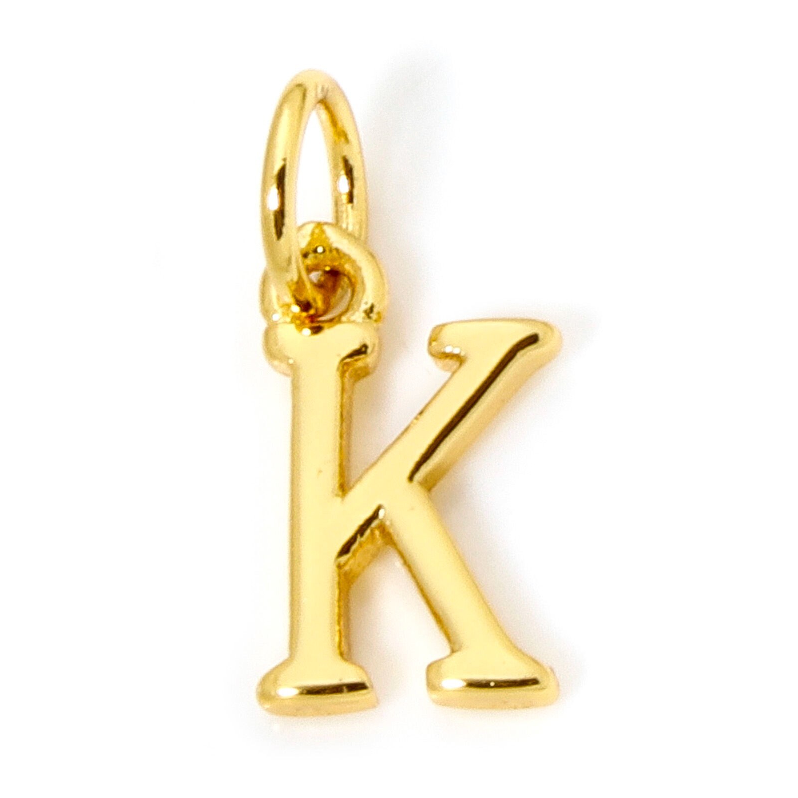 Initial Letter “K” Charm Pendant Alphabet 18k Gold Plated K002